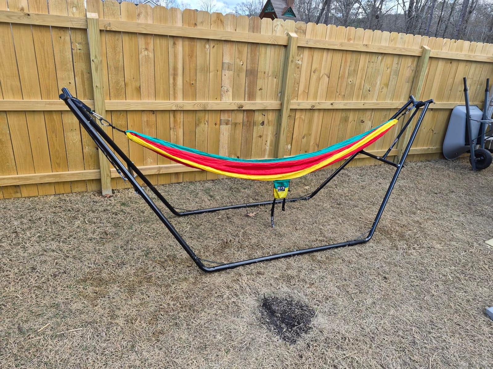 Homgava Universal 2-Person Hammock Stand, 660LBS Capacity,Black | Heavy Duty Steel Hammock Stand, Fits 9.6-14ft Hammocks, Indoor and Outdoor Universal Hammock Stands customer photo 1