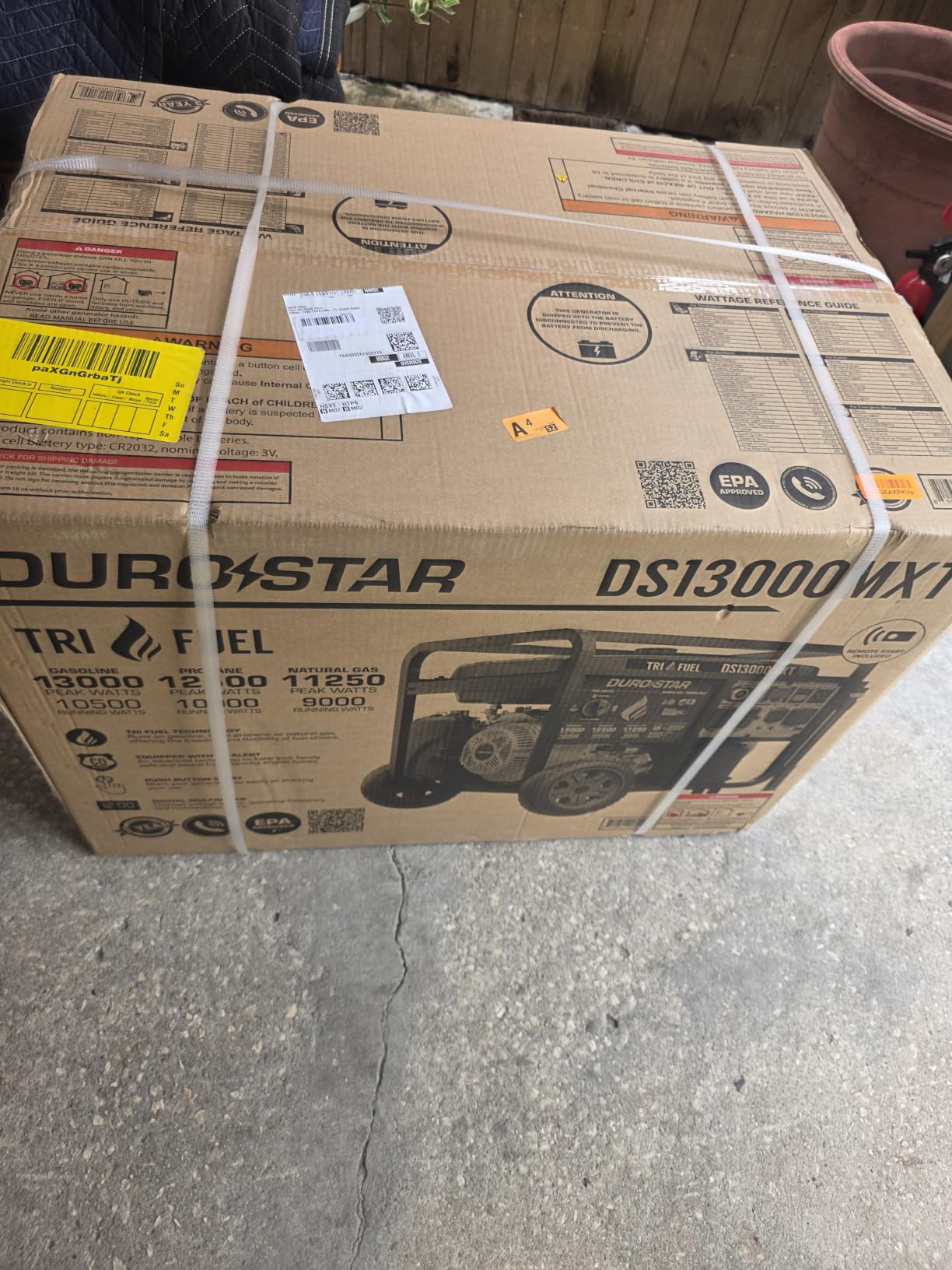 DuroStar DS13000MXT 13,000-Watt 500cc Tri Fuel Portable Generator - Gas, Propane & Natural Gas, Remote Electric Start, Whole Home Power Backup, Transfer Switch Ready customer photo 1