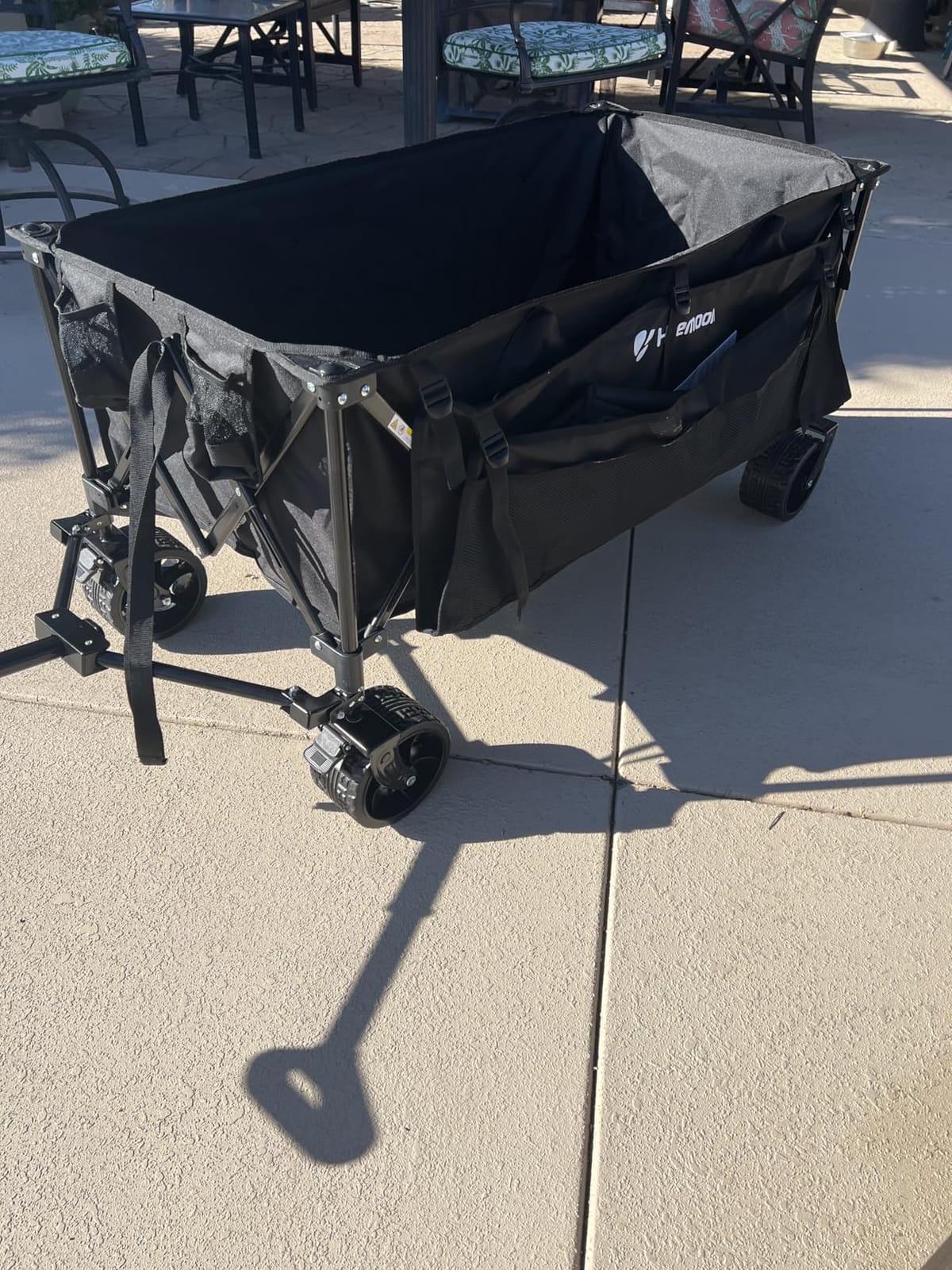 HIKEMOON 48'' Extra Large Collapsible Wagon with Big Wheels, 300L Black | 560LBS Heavy Duty, Wagons Carts Foldable, All-Terrain, Brakes, Folding Cart, Utility for Beach/Camping/Garden/Sports/Grocery customer photo 2