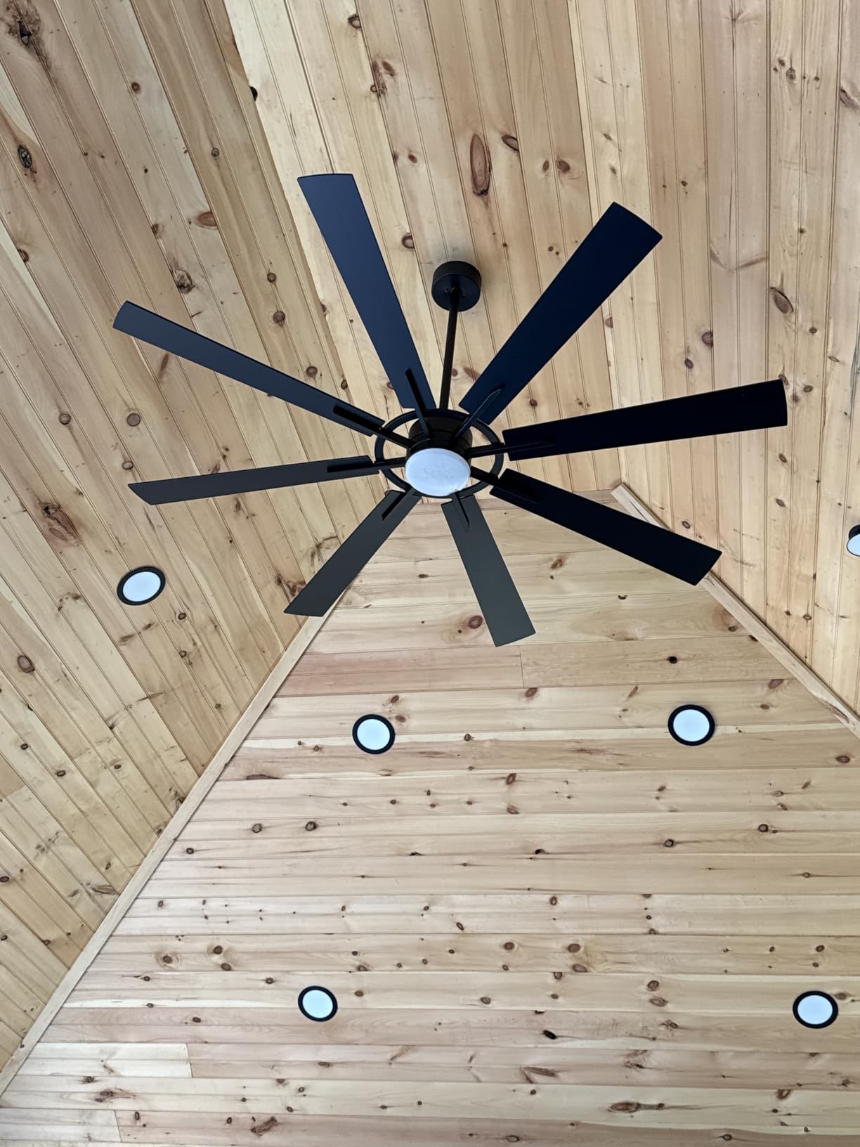 Large Ceiling Fans with Lights: Modern 72 Inch 8 Blade Outdoor Ceiling Fan with Remote APP Control - Dimmable Black Big Fan Light Indoor Reversible 6 Speed Quiet DC Motor customer photo 2