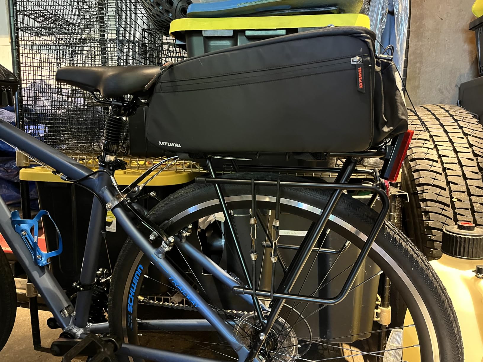 JXFUKAL Bike Bags for Bicycle Rear rack, 13L Supportive Bike Rack Bag Built-in Rigid side & Base Panel, Waterproof Reflective Ebike Trunk Pannier Saddle Seat Bag Carrier for Commuter Travel Outdoor customer photo 2