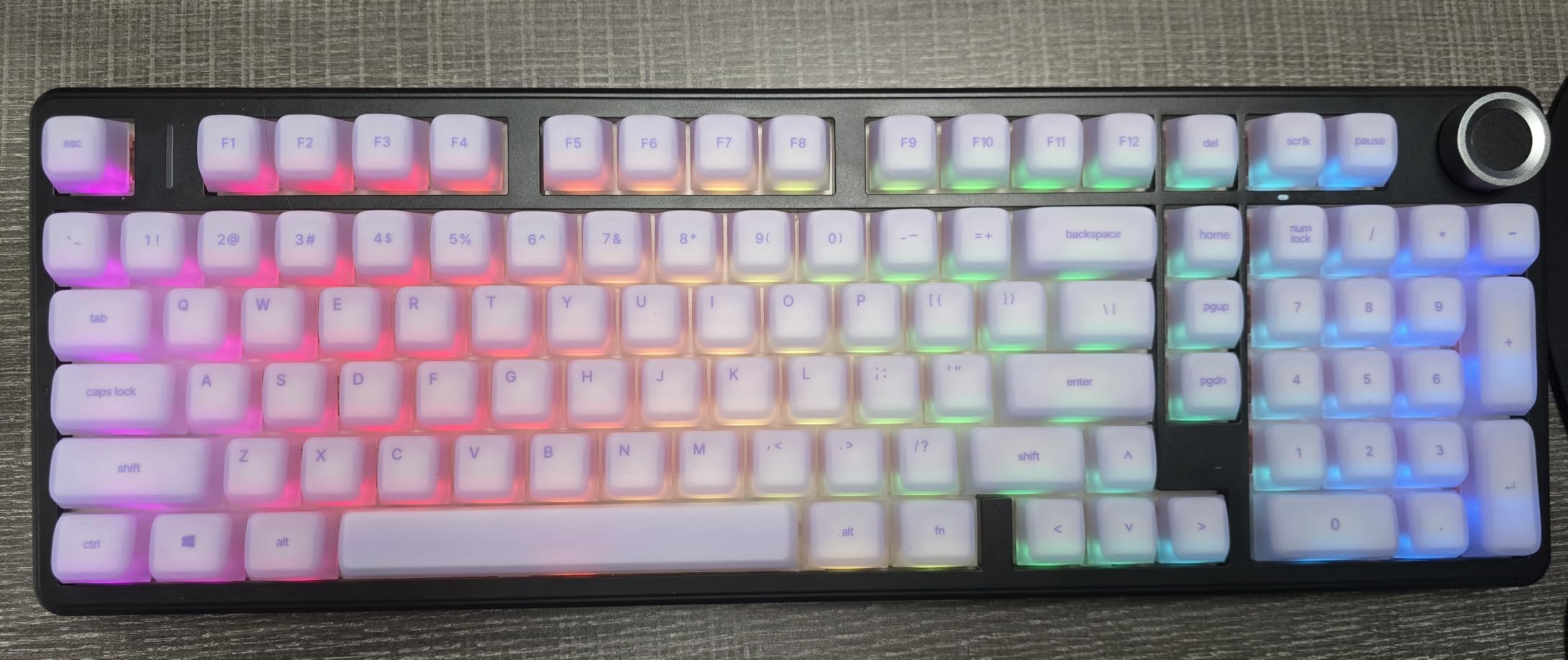 AULA F99 Pro Wireless Mechanical Keyboard-Silent Version,BT5.0/2.4GHz/USB-C Hot Swappable Custom Keyboard,Gasket Structure,Pre-lubed Linear Switches RGB Backlit Computer Gaming Keyboards,White customer photo 1
