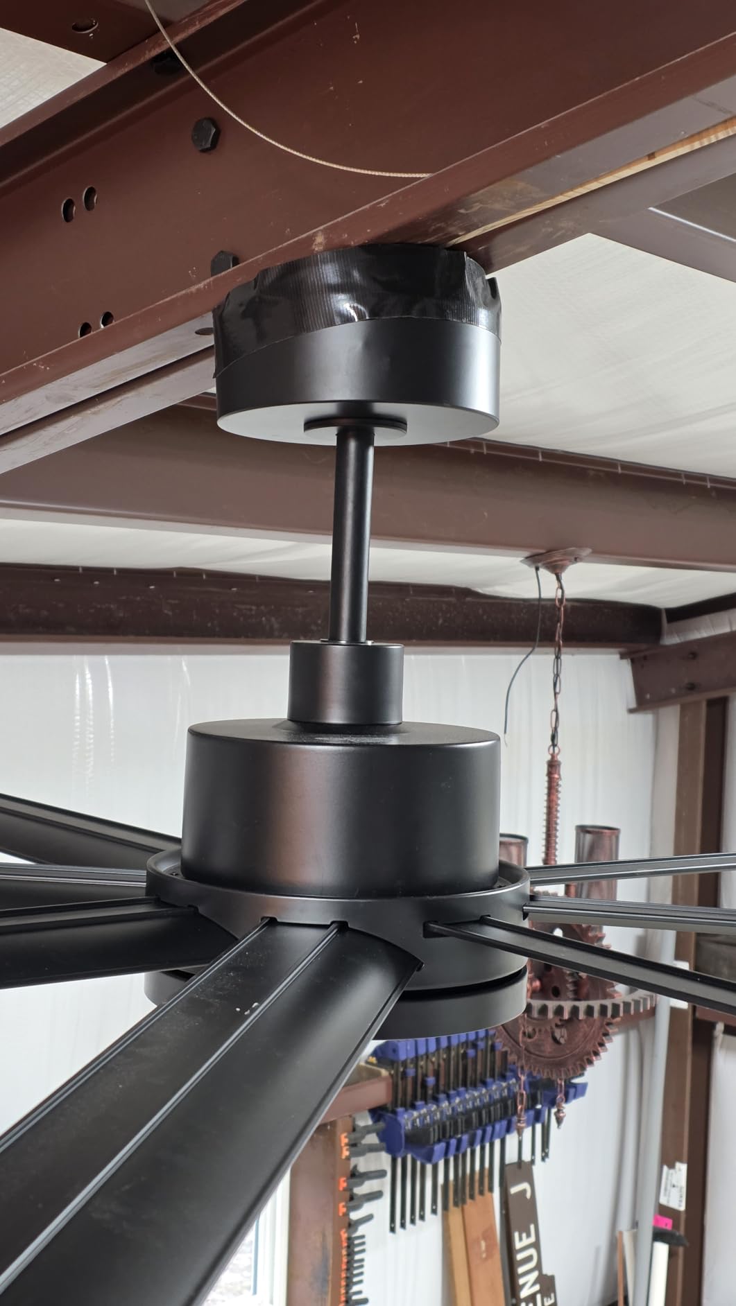 ZMISHIBO 84 Inch Ceiling Fans with Lights, 8 Aluminum Reversible Blades | Industrial-Grade, Quiet DC Motor, 3CCT, Damp Rated, 6 Adjustable Speeds, Remote Control, Living Room, Garage, Shop, Gazebo customer photo 1