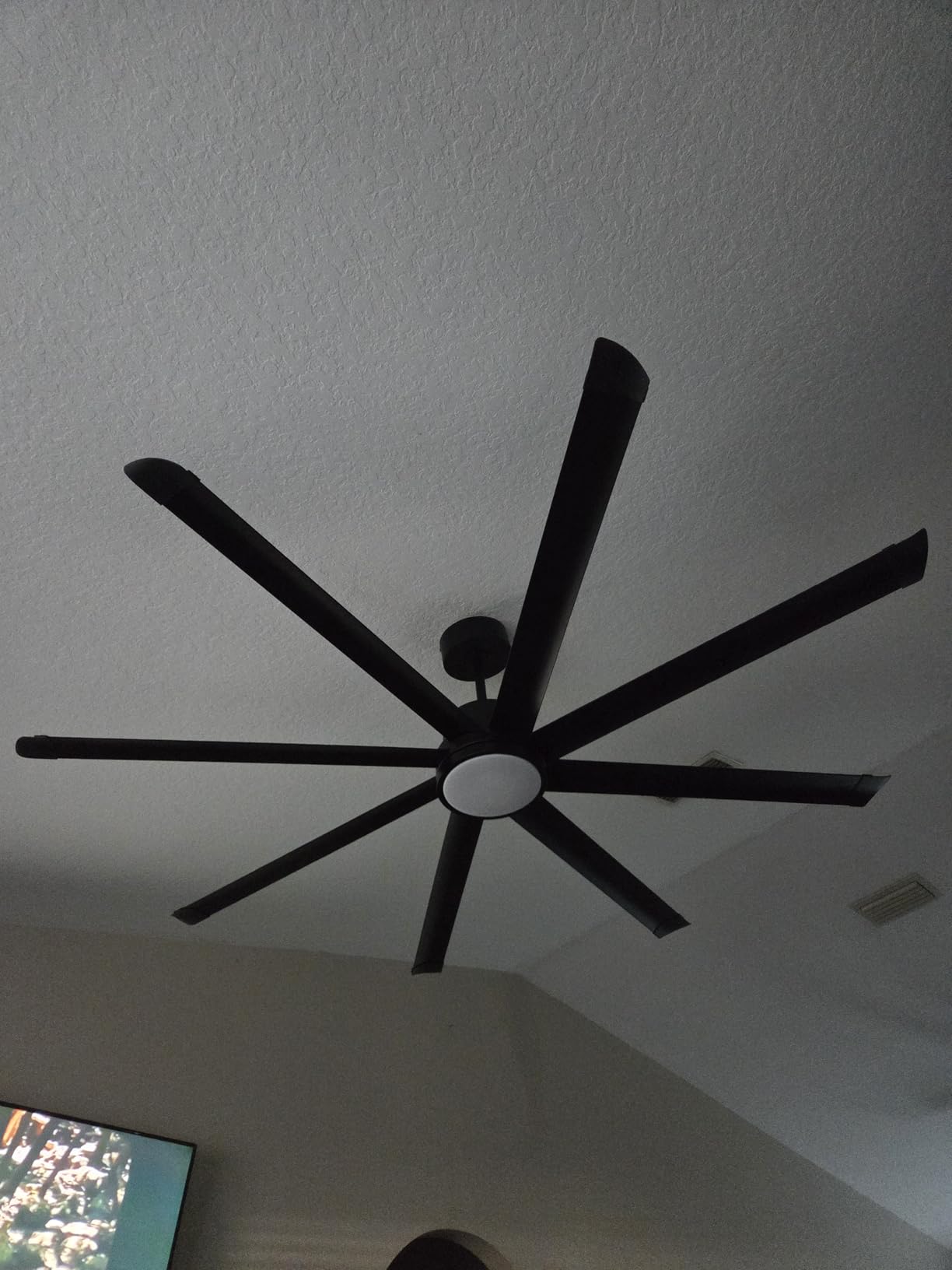 ZMISHIBO 84 Inch Ceiling Fans with Lights, 8 Aluminum Reversible Blades | Industrial-Grade, Quiet DC Motor, 3CCT, Damp Rated, 6 Adjustable Speeds, Remote Control, Living Room, Garage, Shop, Gazebo customer photo 2