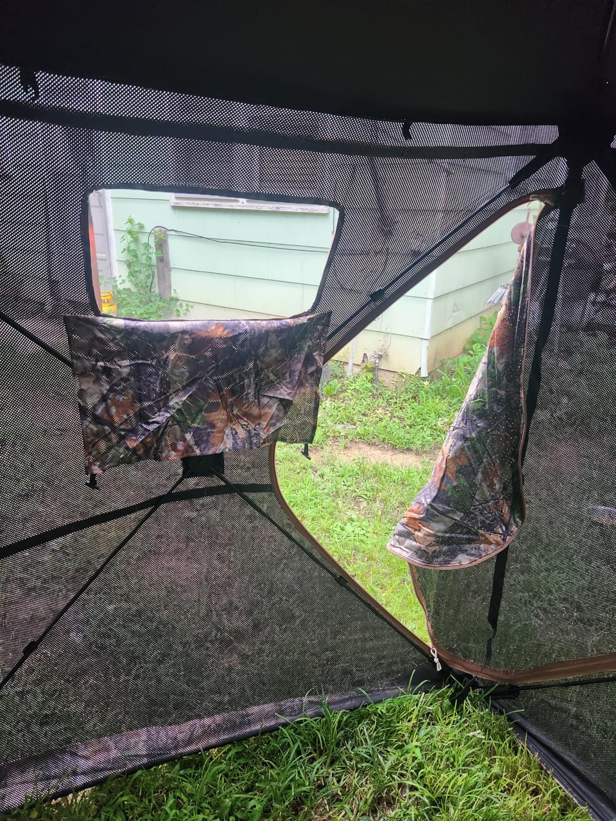 360 Degree See Through Hunting Blind, Pop Up Ground Blind | 2-3 Person & 3-4 Person Hunting Blind for Hunting Deer and Turkey, with Diamond-Shaped Door, Mud Flap and Portable Carry Bag customer photo 2