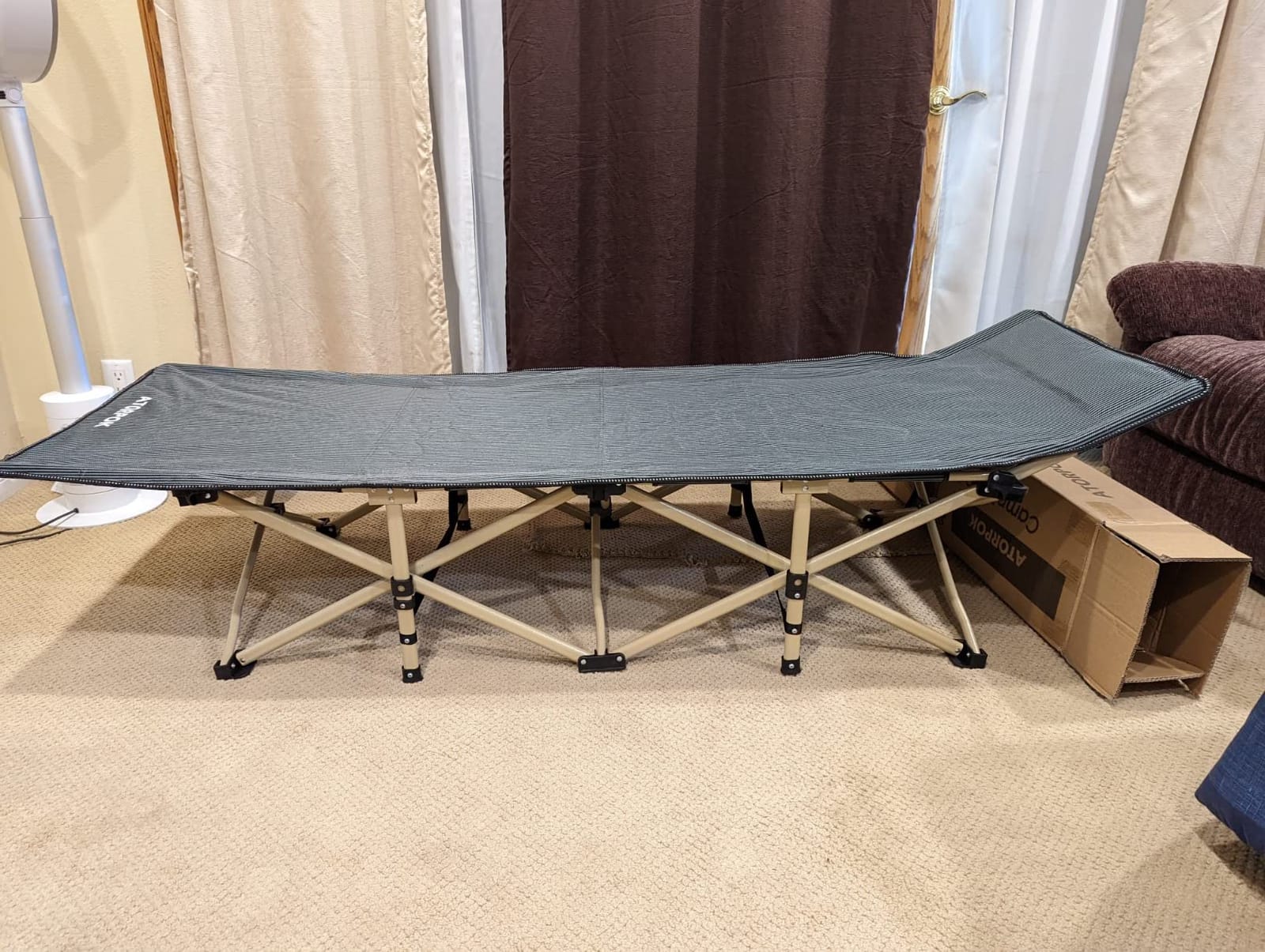 ATORPOK Oversized Camping Cot for Adults, Extra Wide 31.5'' Folding Bed with Carry Bag, Lightweight 500lbs Support, Portable Sleeping Cot for Home, Office, Camping customer photo 2