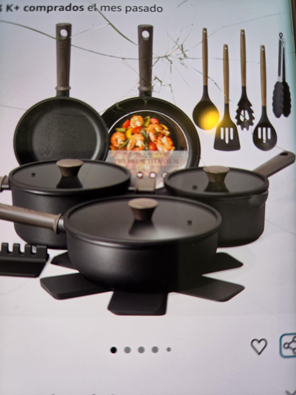 Astercook 19 Pcs Pots and Pans Set Non Stick, Black Titanium Induction Kitchen Cookware Sets, Non toxic Healthy Kitchen Cooking Set with Frying Pans Set, PTFE PFOA PFOS Free customer photo 1