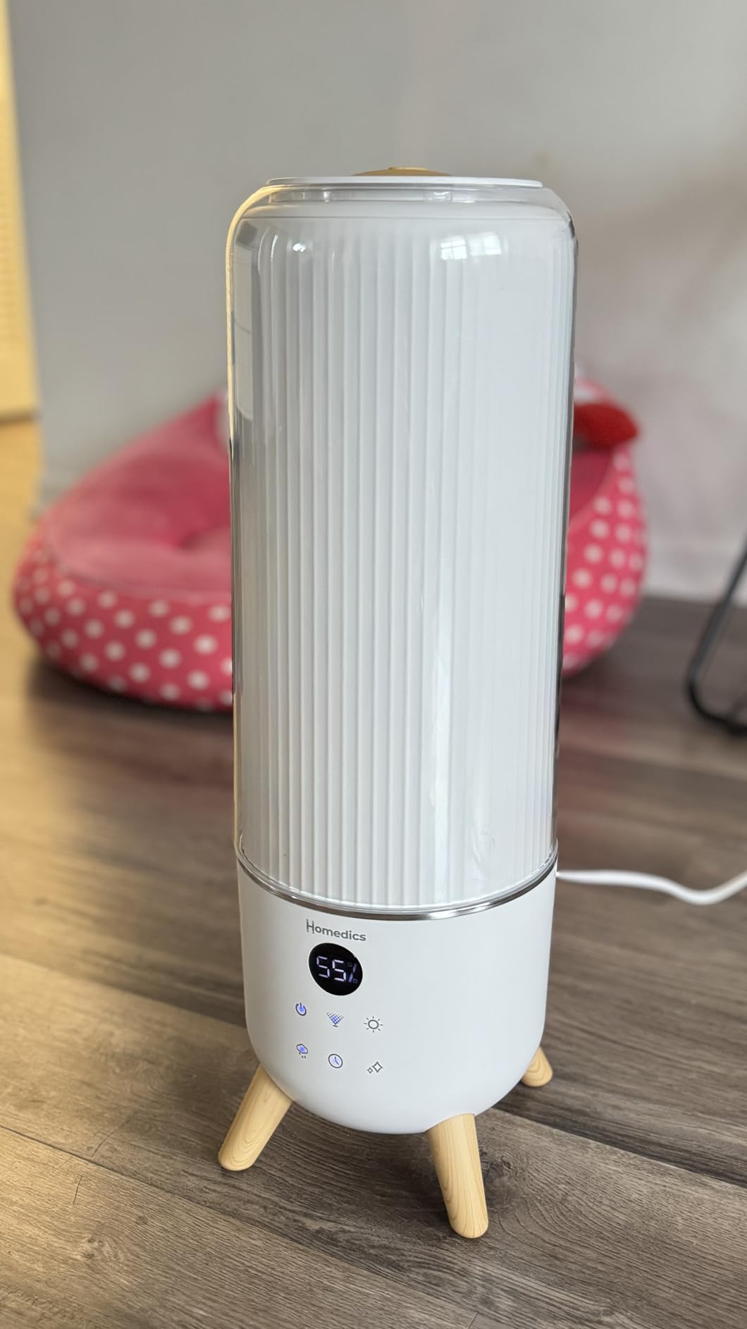 Homedics Warm and Cool Mist Ultrasonic Humidifier, Top Fill 2-Gallon Tank | Up to 90-Hour Runtime, Digital Display, Programmable Humidistat, 5 Mist Settings, Auto Shutoff customer photo 2