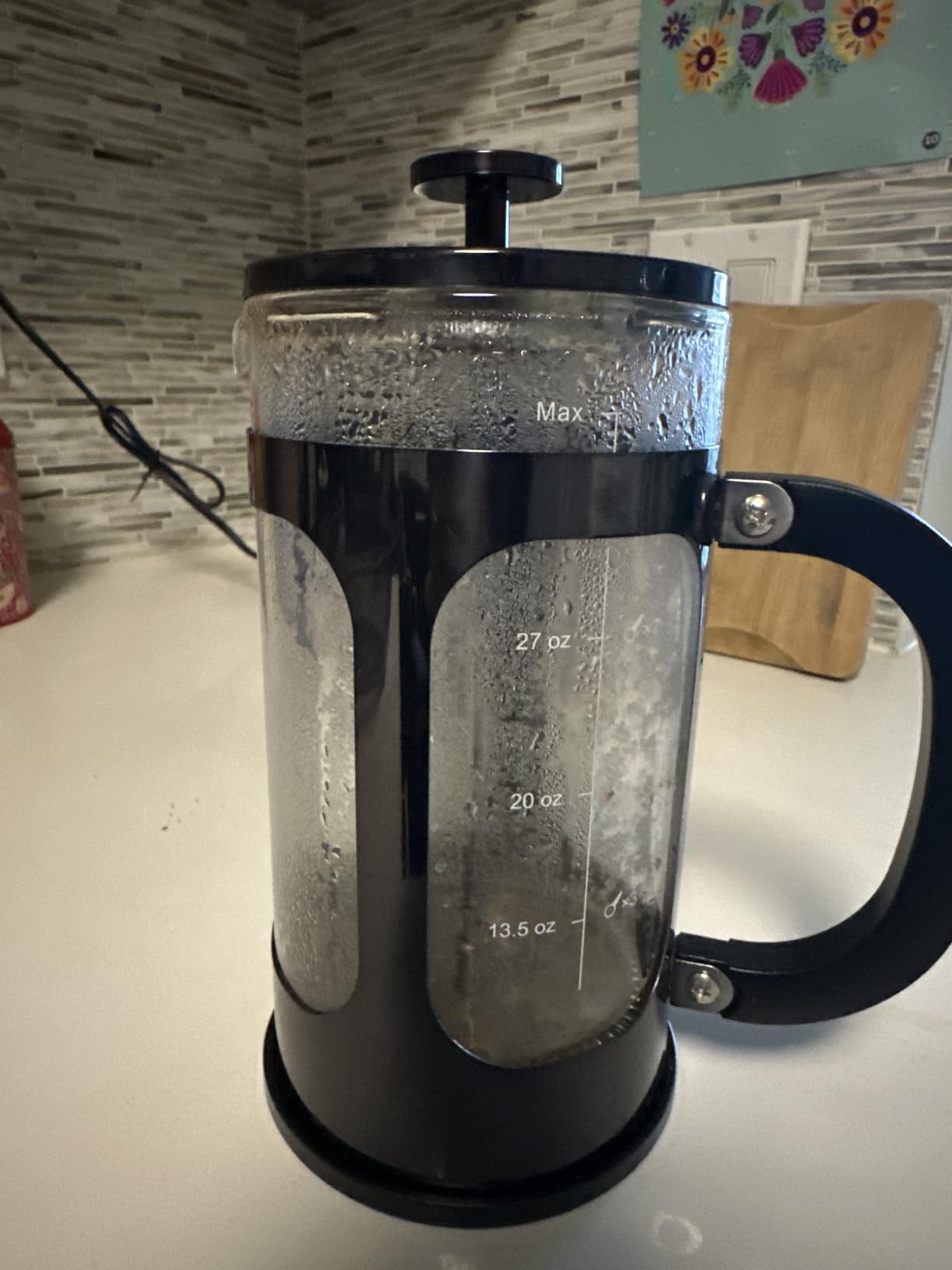 Veken French Press Coffee Maker, No Plastic Touching Cafe, 34oz 1 L Cafetera | Thickened Glass Stainless Steel Brewer, Cold Brew Pot for Kitchen, Travel, Camping, Tea, Gifts, Bar Accessories, Decor, Dark Pewter customer photo 2