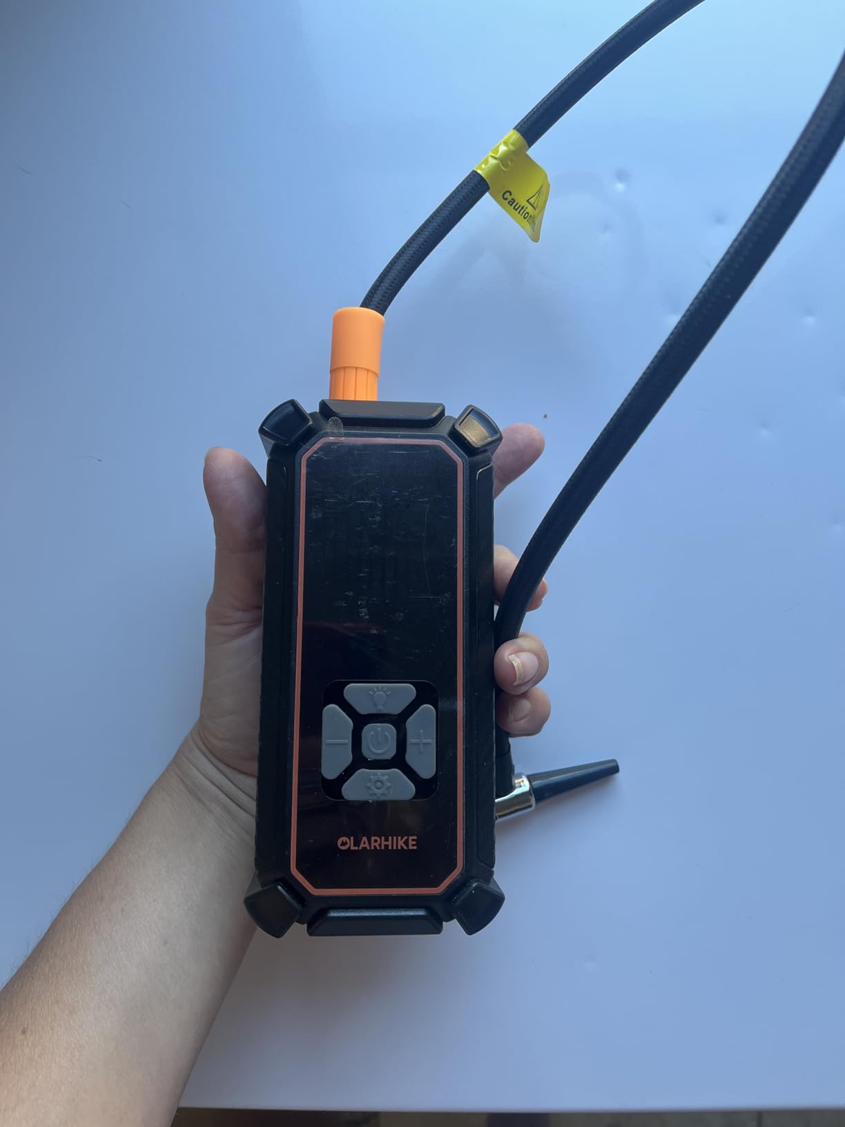 OlarHike Tire Inflator Portable Air Compressor, Dual Power - 3*2000mAh & 12V DC | Lightning-Fast Inflation, Auto Shut-off, Cordless Air Pump for Car Tires, Bikes, Balls with LED & Digital Pressure Gauge customer photo 1