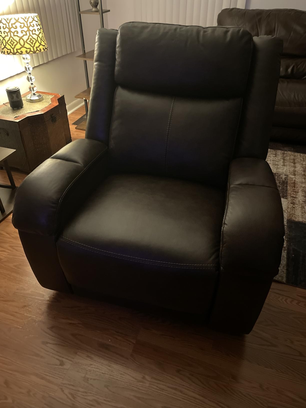 Watson & Whitely Genuine Leather Wall Hugger Power Recliner, Cafe | Recliner Chair for Adults, Power Headrest, USB/Type-C Charging Ports, Electric Reclining Sofa Chair for Living Room, RV customer photo 1