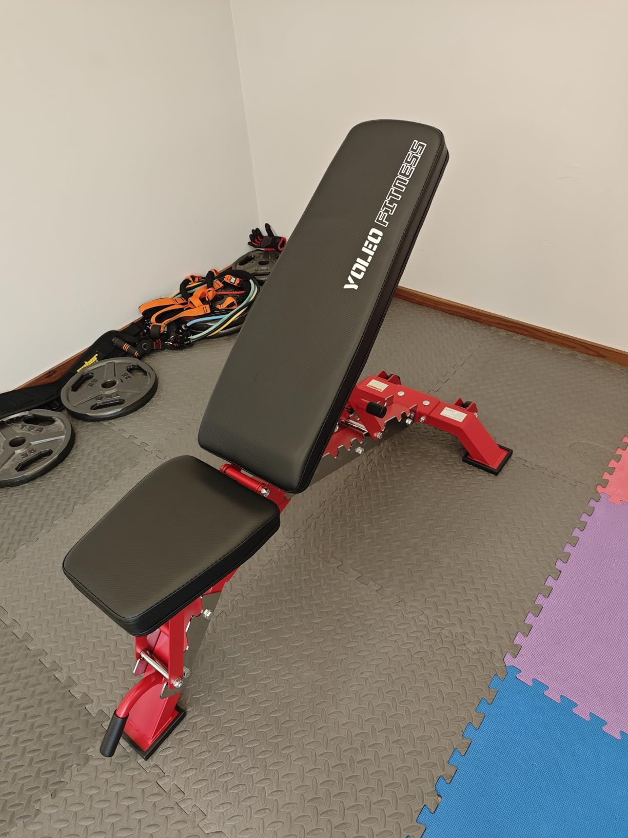 YOLEO Commercial Adjustable Weight Bench 2315LB ASTM Certified - 80% Pre-Assembled Heavy Duty Workout Bench for Home Gym customer photo 2