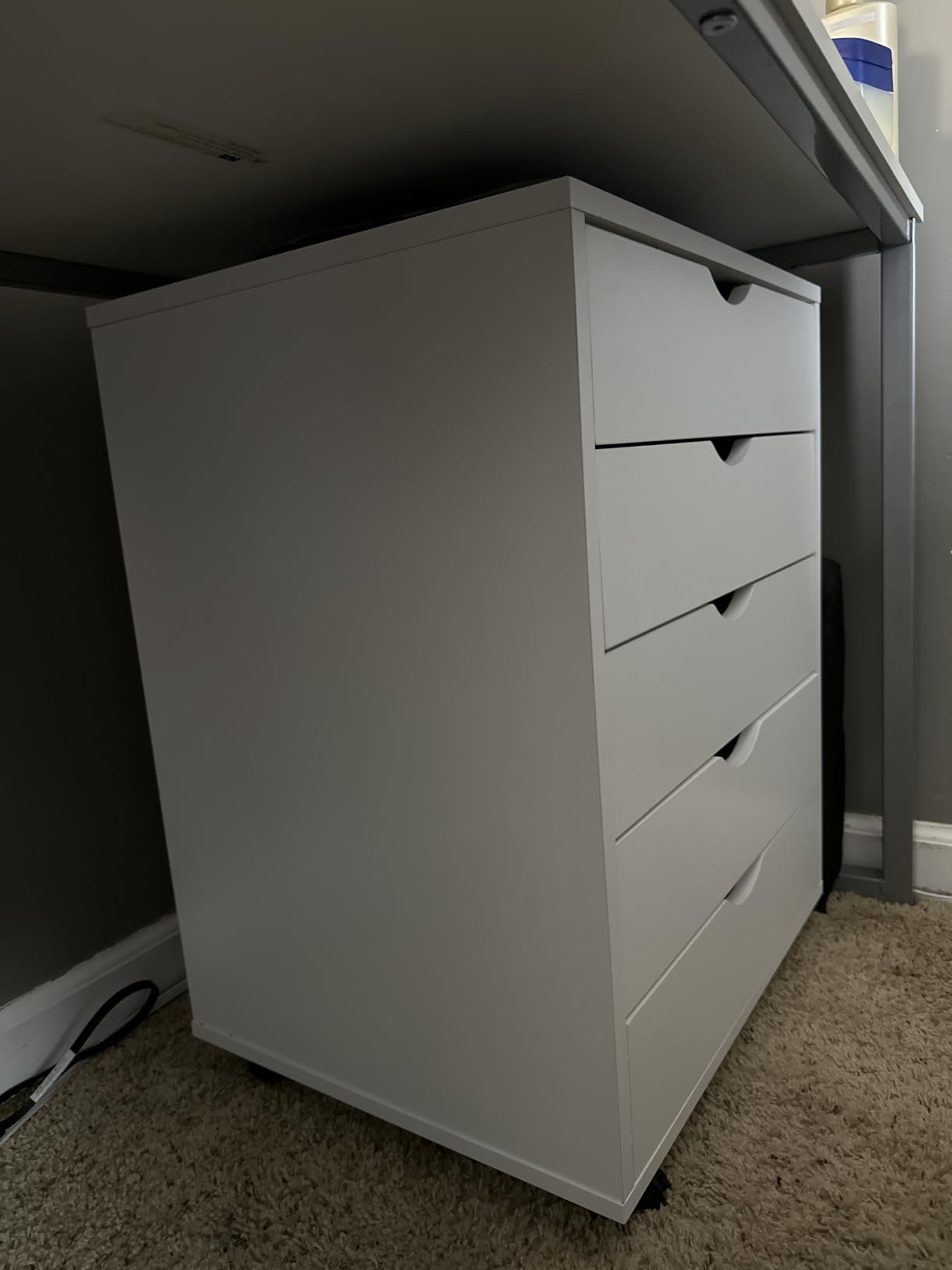 5 Drawer Rolling Storage Cabinet, Mobile File Cabinet for Office, White | Rolling Storage Cabinet with 5 Drawers for Desk Drawer Organization, Home Office Storage and Printer Stand customer photo 1