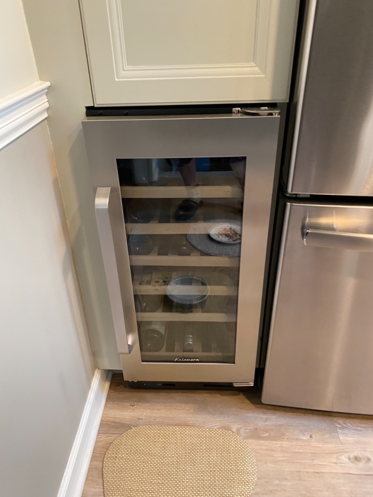 Kalamera Mini Fridge 24 Inch Undercounter Beverage and Wine Cooler | Built-in or Freestanding Beverage Refrigerator - 118 Cans & 15 Bottles Capacity with LED Light Glass Door customer photo 2
