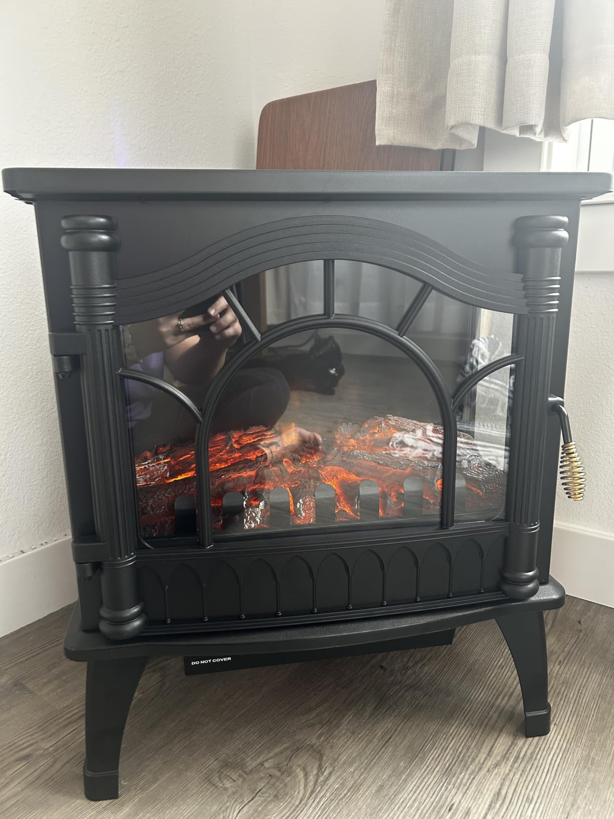 ZAFRO Electric Fireplace Stove with Dual Heat & Flame-Only Mode, 5100 BTU | 1000W/1500W Settings for Fast Warmth, Built-In Thermostat, ETL, Overheat Protection, for Living Room, Bedroom, 22 in customer photo 2