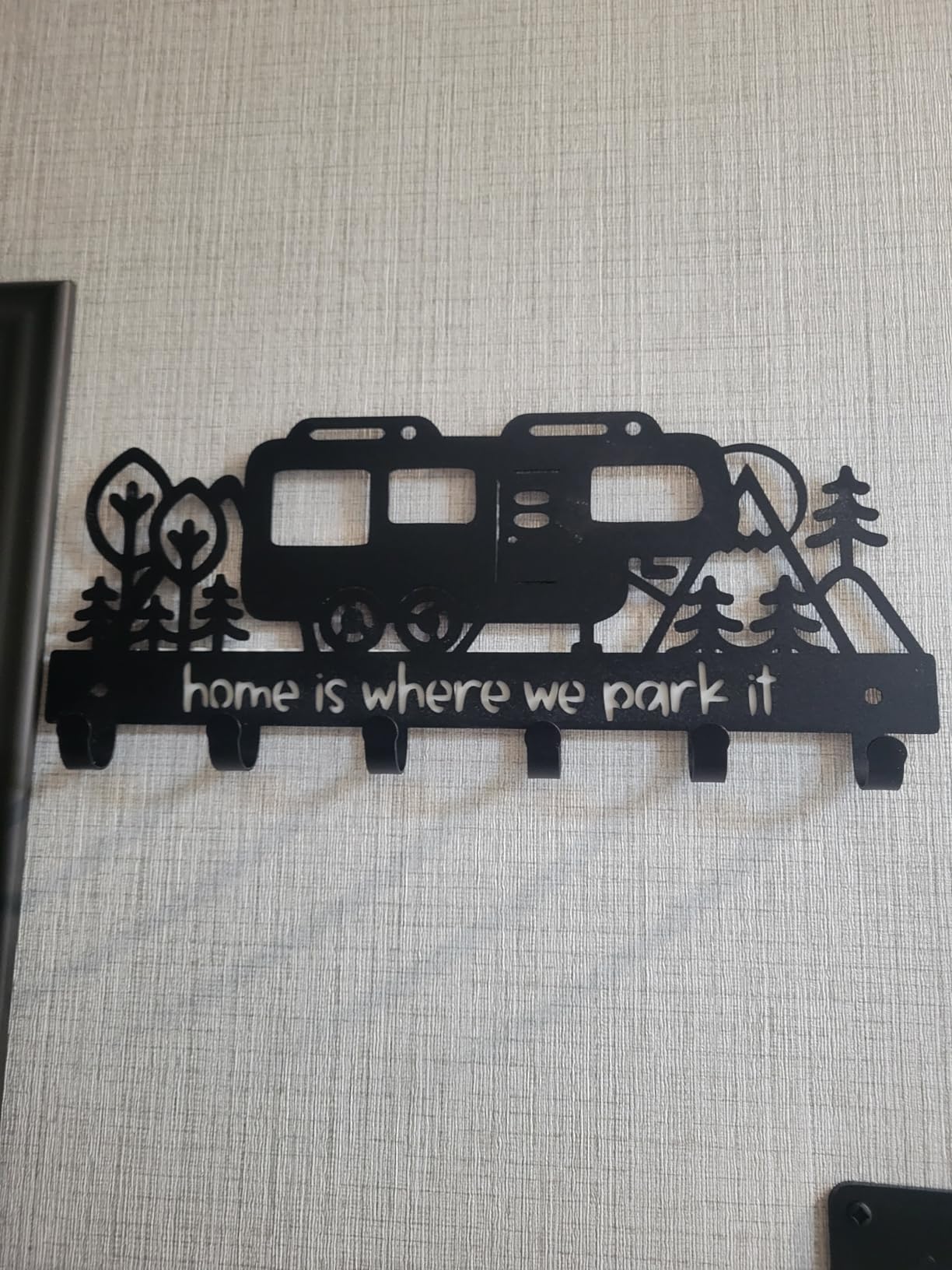 Metal Camper Key Holder, 11 inches Camper RV Decor Rack Hanger | Fifth Wheel Style Camper Key Holder 6 Hooks, Camper Decorations and Accessories for Inside, Camper Storage and Organization customer photo 1