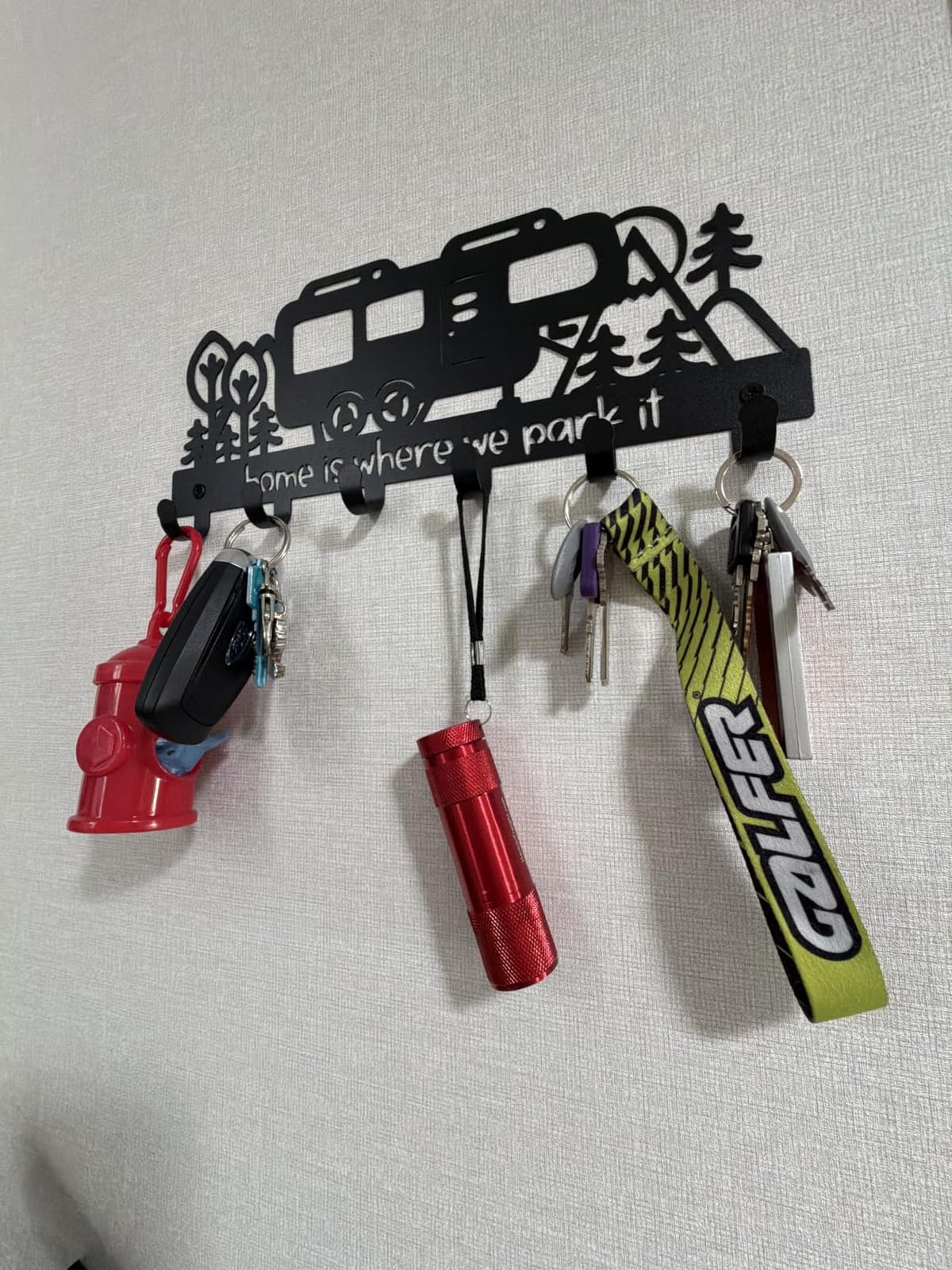 Metal Camper Key Holder, 11 inches Camper RV Decor Rack Hanger | Fifth Wheel Style Camper Key Holder 6 Hooks, Camper Decorations and Accessories for Inside, Camper Storage and Organization customer photo 2