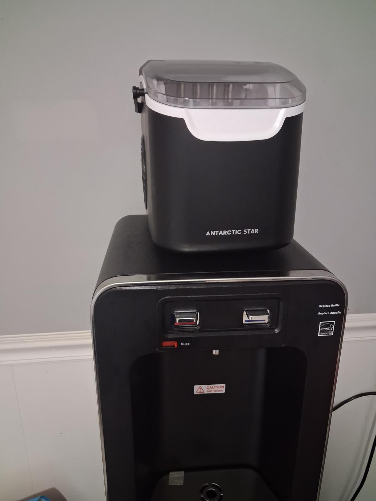 Antarctic Star Nugget Ice Maker Countertop 44Lb/Day LED Display Machine | 10-15min fast ice, 2 sizes, energy-save, portable, self-clean, 1.8L tank, 2.65Lbs storage, basket/scoop. Home/Bar/RV/Office. customer photo 1