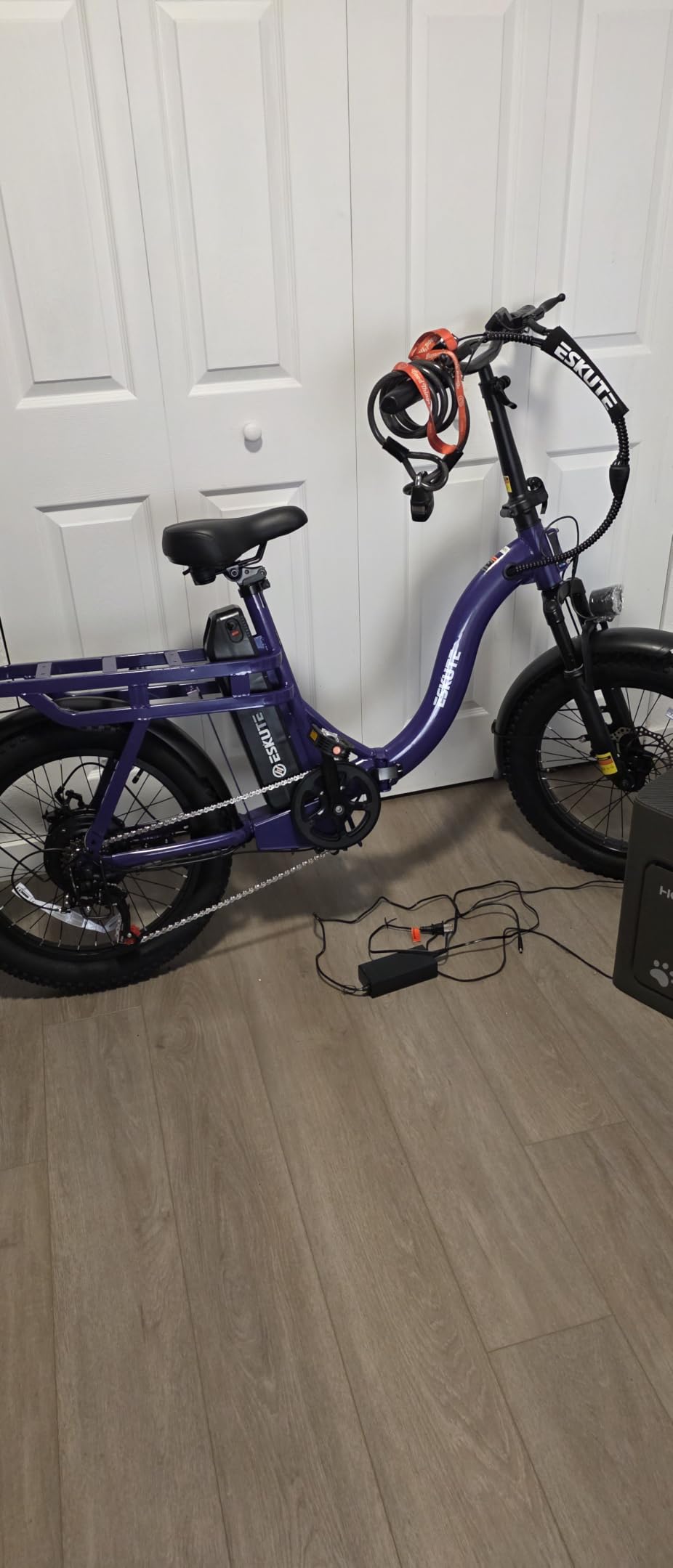 ESKUTE Electric Bike for Adults - 1200W Peak Motor, Folding 20x3 Fat Tire E‑Bike, 48V 13Ah Battery, Step‑Through Cargo Fold Ebike, NFC Unlock, 20+ MPH, 7‑Speed, Up to 55 Miles customer photo 2