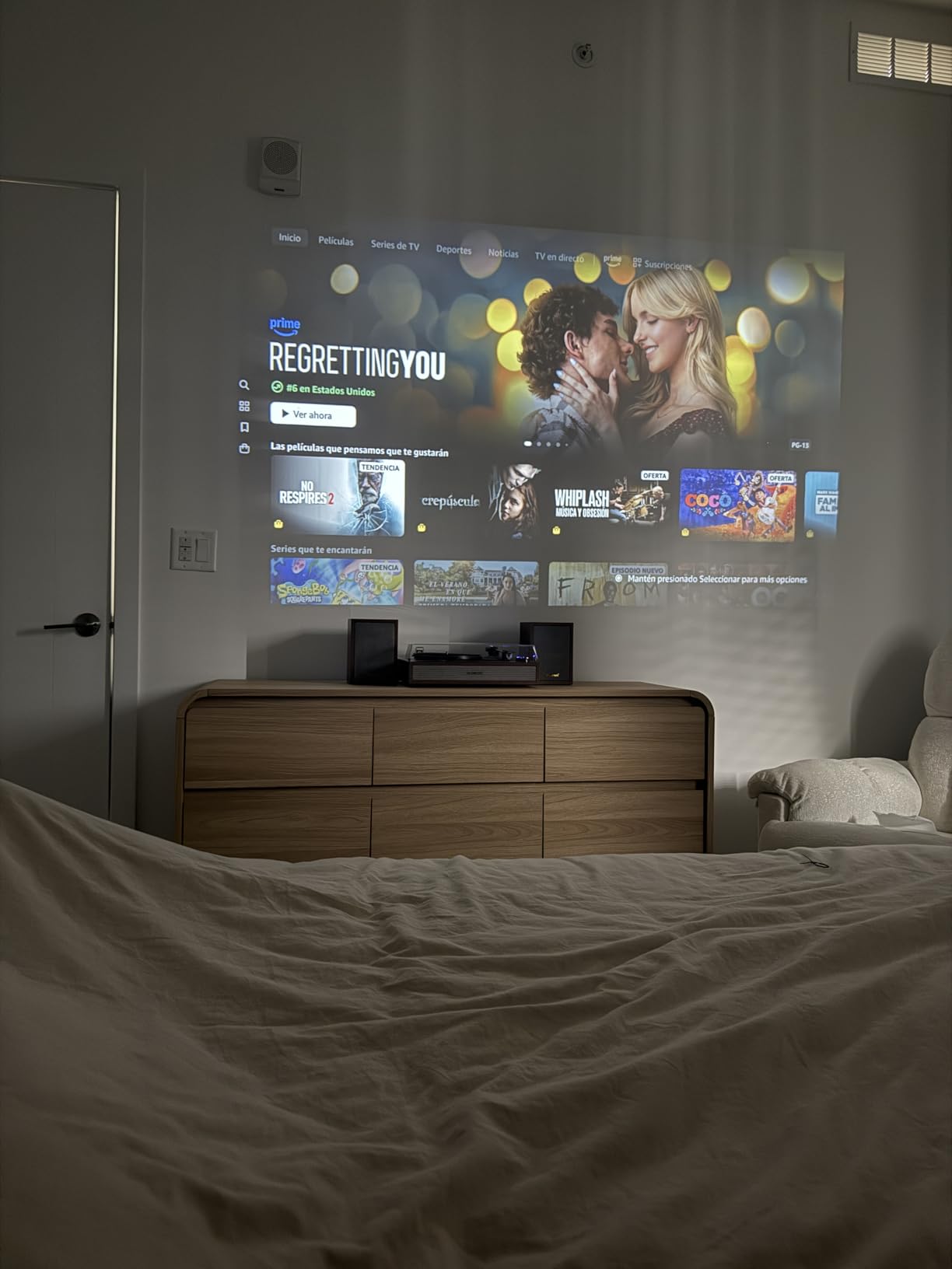 Short Throw Projector 4K, Now with Netflix, Auto Focus, 40W Dolby | 1500ANSI Portable Projector with Dual-Mode Stand, HDR10+, AirPlay, Outdoor Movie Projector for Bedroom/Home Theater/Camping customer photo 1