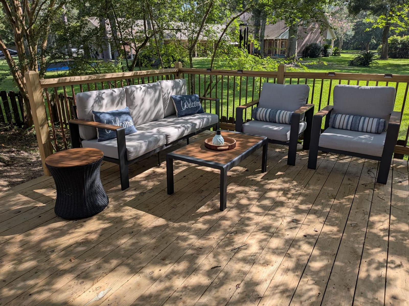 Aluminum Outdoor Patio Furniture Set with Coffee Table, 5 Piece Patio Conversation Sets with Washable Thick Cushions, Outdoor Sectional Furniture Set for Porch, Balcony, Deck, Yard, Graphite customer photo 2