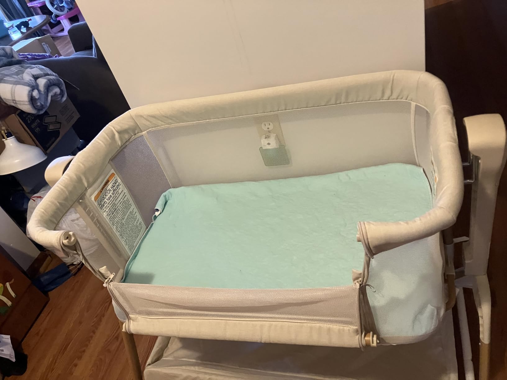 Ezebaby Baby Bassinet Bedside Sleeper: 3-in-1 Rocking Bassinet for Baby - Breathable Full-Mesh Crib with Mattress | 6 Height Adjustable | Portable Crib with Lockable Wheels for Newborns customer photo 2