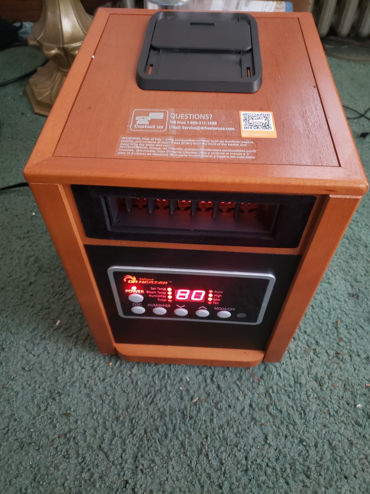 DR. Infrared Heater DR-123 Indoor Portable Space Heater with Remote Control, 1500W Dual Heating, 4 Wheels for Mobility, Programmable Timer, Thermostat, Ultra Quiet customer photo 1