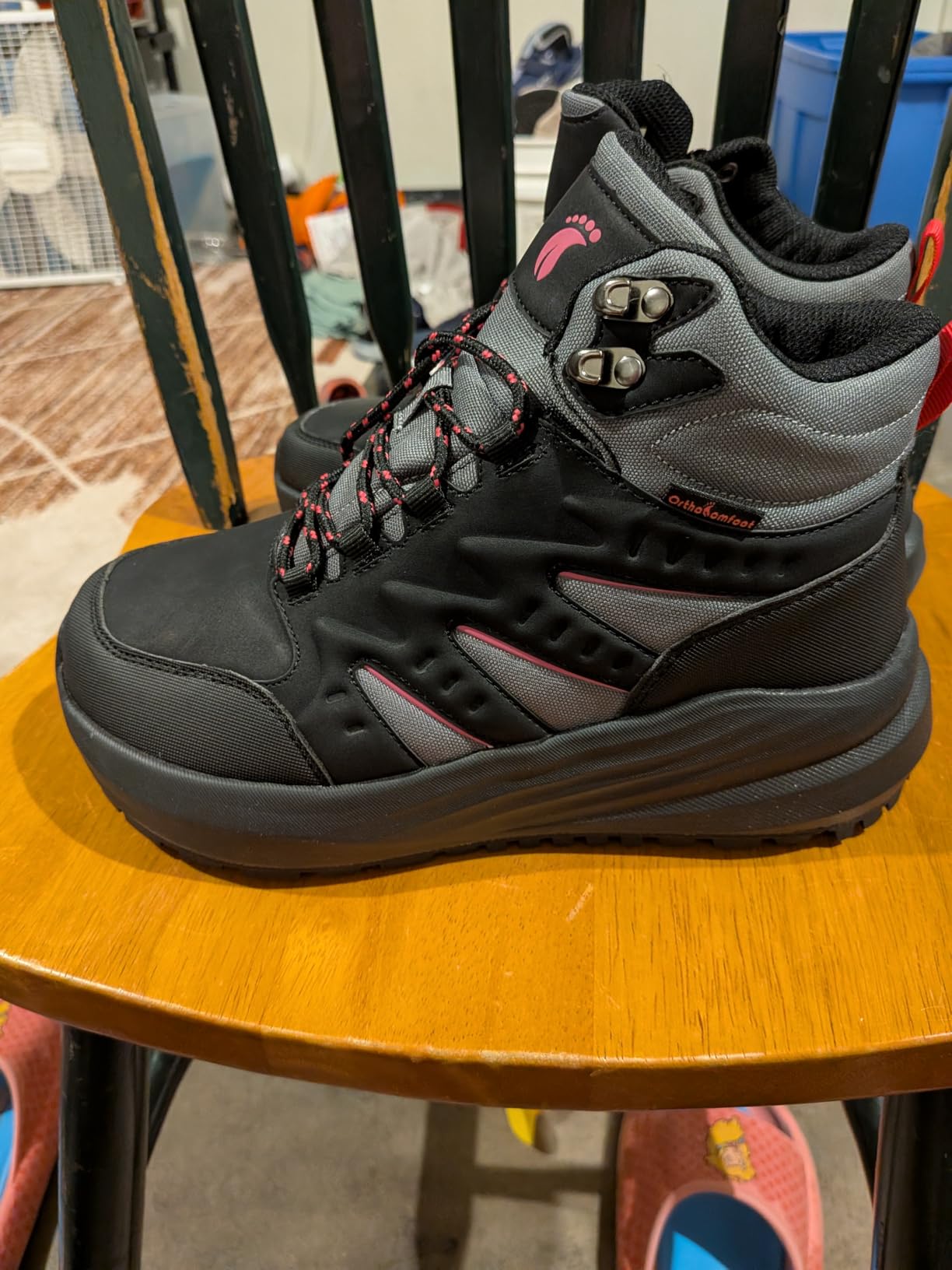 Women's Orthopedic Waterproof Hiking Boots Wide Toe Box Plantar Fasciitis Arch Support customer photo 2