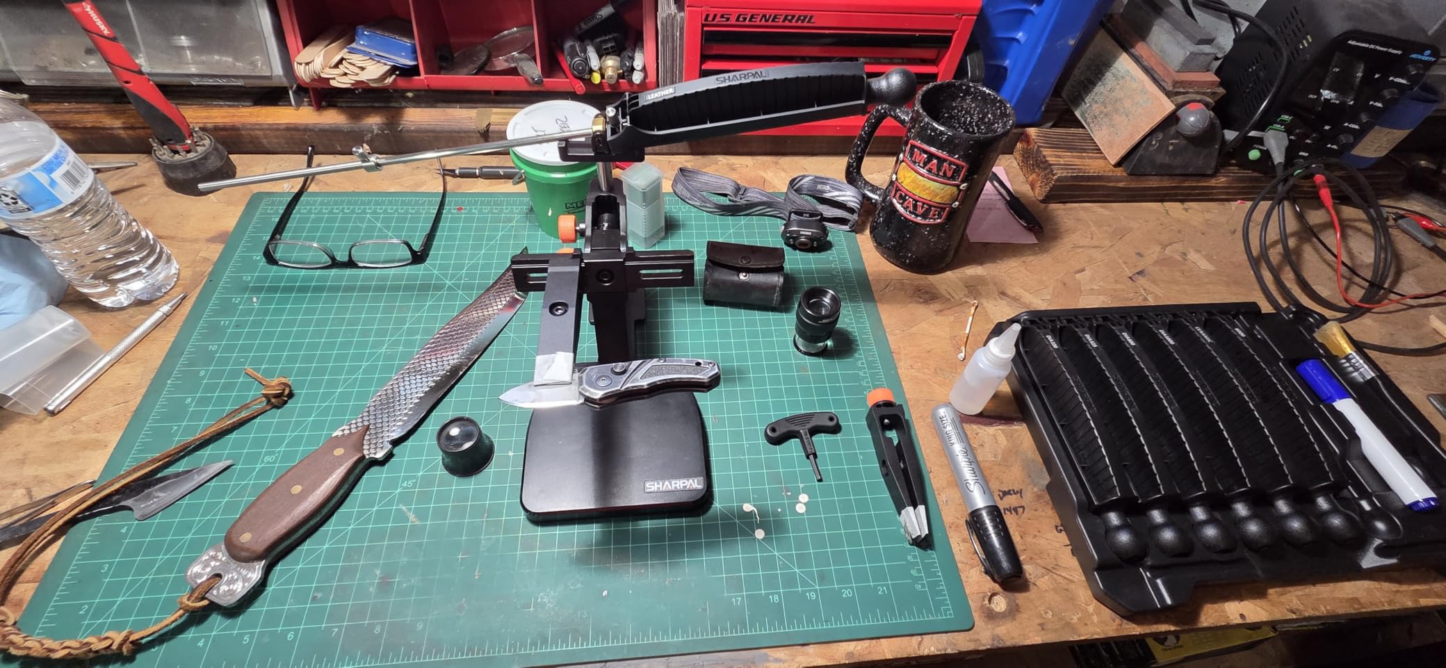SHARPAL 202H Precision Knife Sharpening System, Adjustable Angle 10-35 Degrees with 7 Abrasive Plates and Carry Case customer photo 2