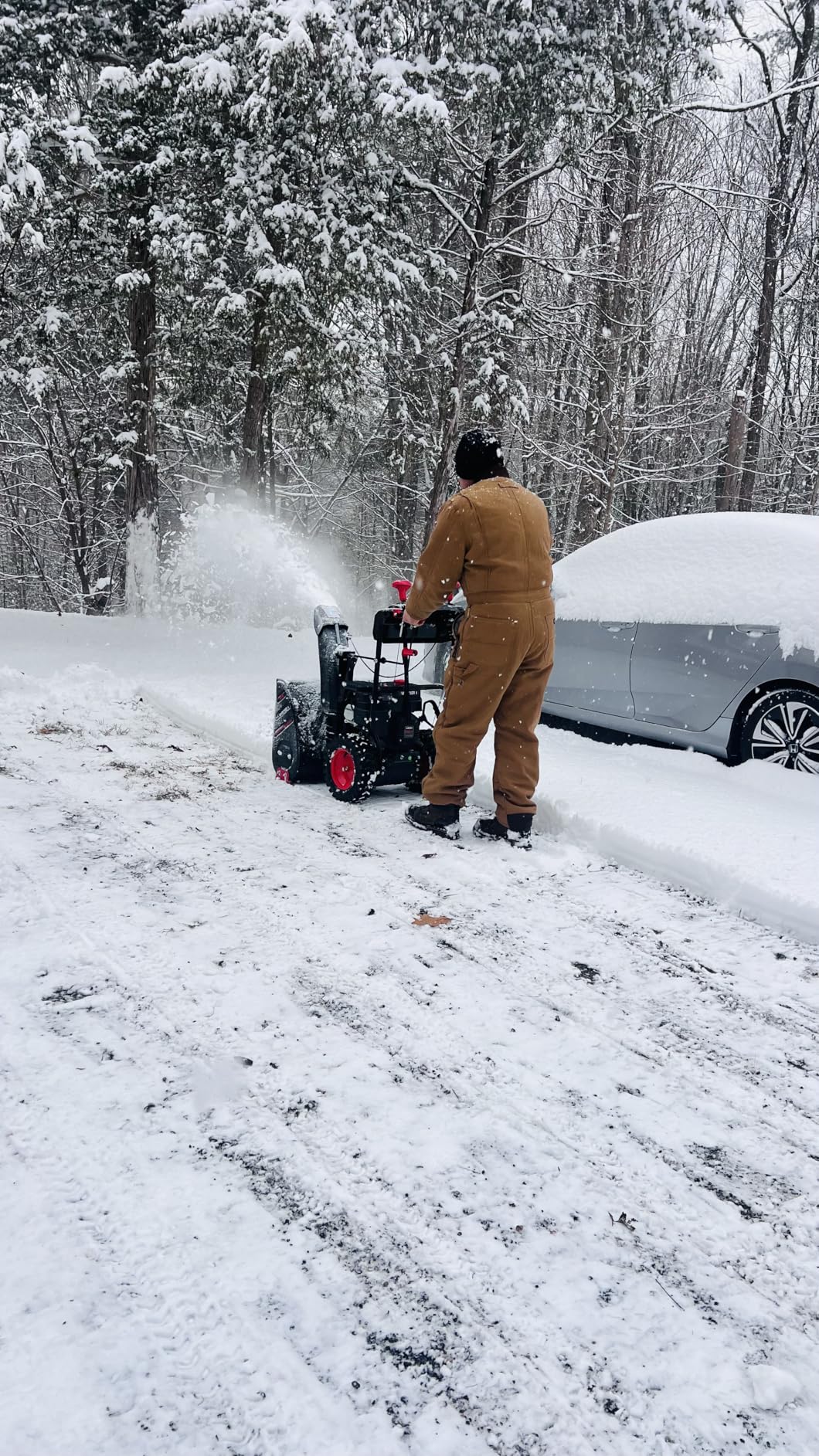 AMERISUN 24-Inch 212cc 2-Stage Self-Propelled Gas Snow Blower with Electric & Recoil Start, LED Light, 180° Rotating Chute, 13