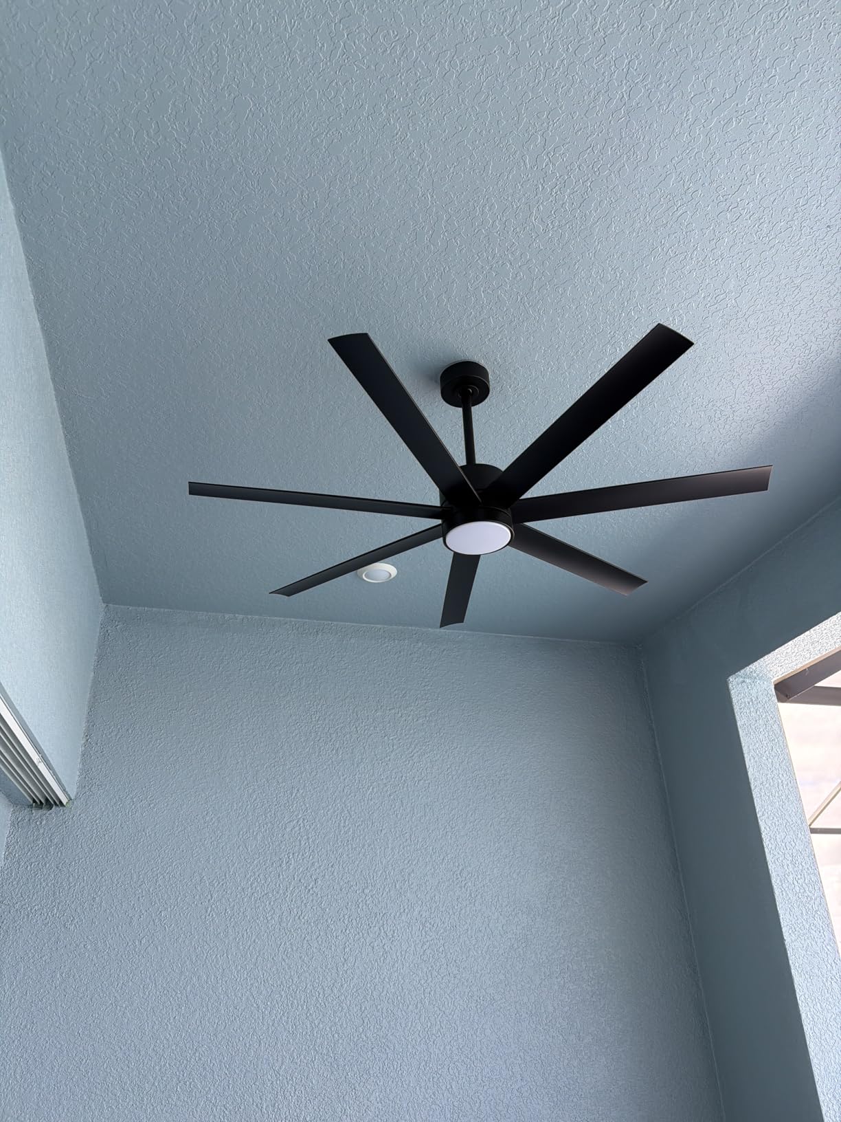 56'' Wet-Rated Outdoor Ceiling Fan with Lights for Patios, High CFM, Black, 7 UV Coating Blades, DC Motor customer photo 1