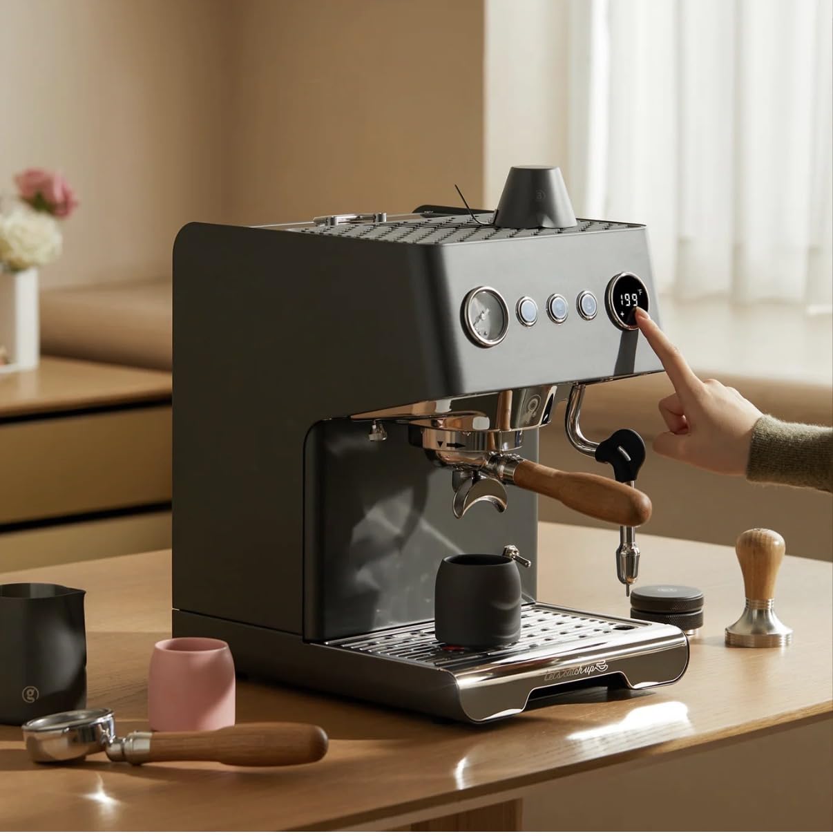 Gemilai G3028A Espresso Machine, 15 Bar Professional Coffee Maker with Adjustable Pressure & Automatic Milk Frother, Dual PID & 550ml Boiler, 57oz Tank, Stainless Steel for Cappuccino, Latte Grey customer photo 1