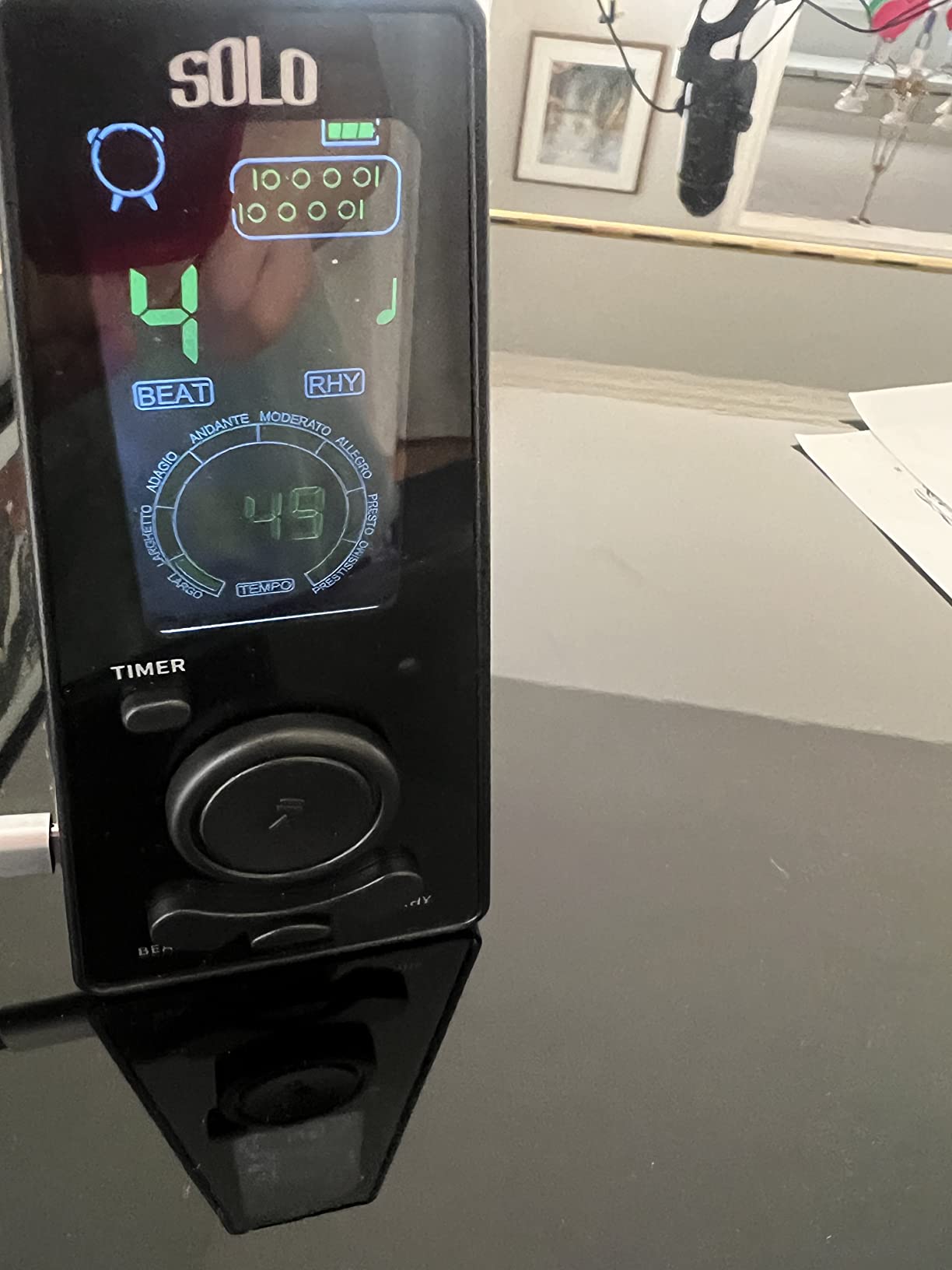 Ueteto Digital Metronome for Piano/Guitar/Drum | Metronome with Timer, Electronic/Human Voice, Volume Control, Headphone Jack, 10 Beats, 9 Rhythms, 40-208 BPM, 16-H Rechargeable customer photo 2