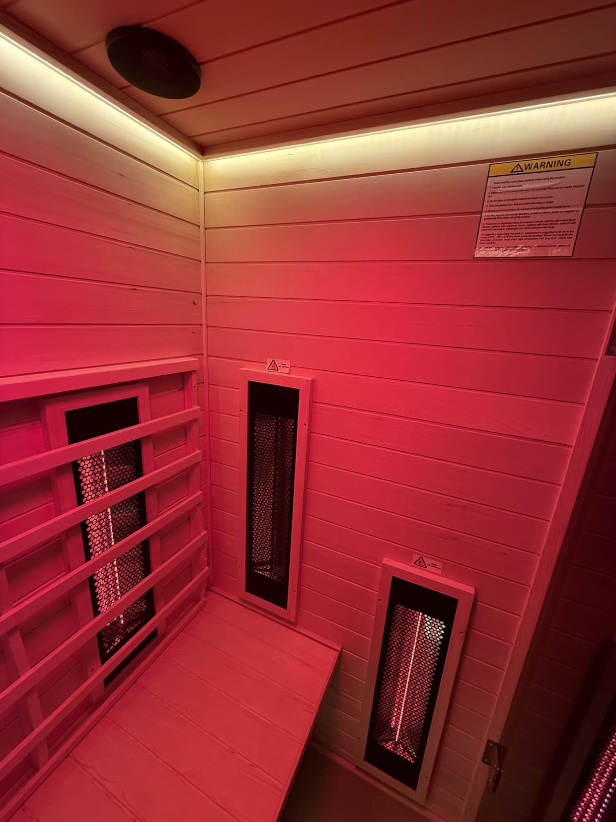 Outdoor Sauna 2 Person Low EMF Ceramic Infrared Saunas for Home | Mahogany Wood Home Sauna Room 2 Person Infrared Home Sauna with Bluetooth Speakers, LED Reading Lamps, Chromotherapy Lights customer photo 1
