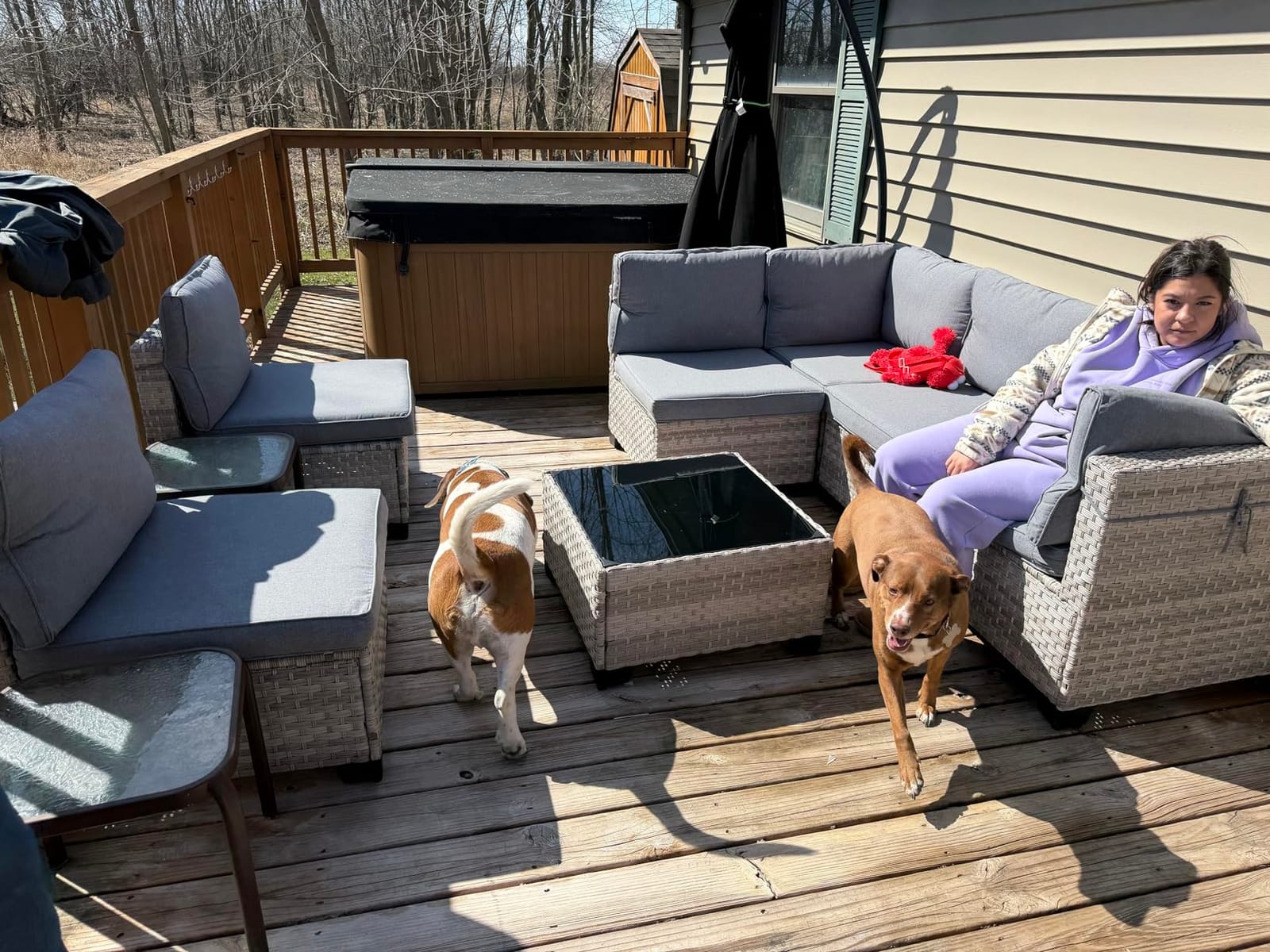 6-Seat Modular Patio Furniture Set - Outdoor Wicker Sectional Sofa with Thick 4