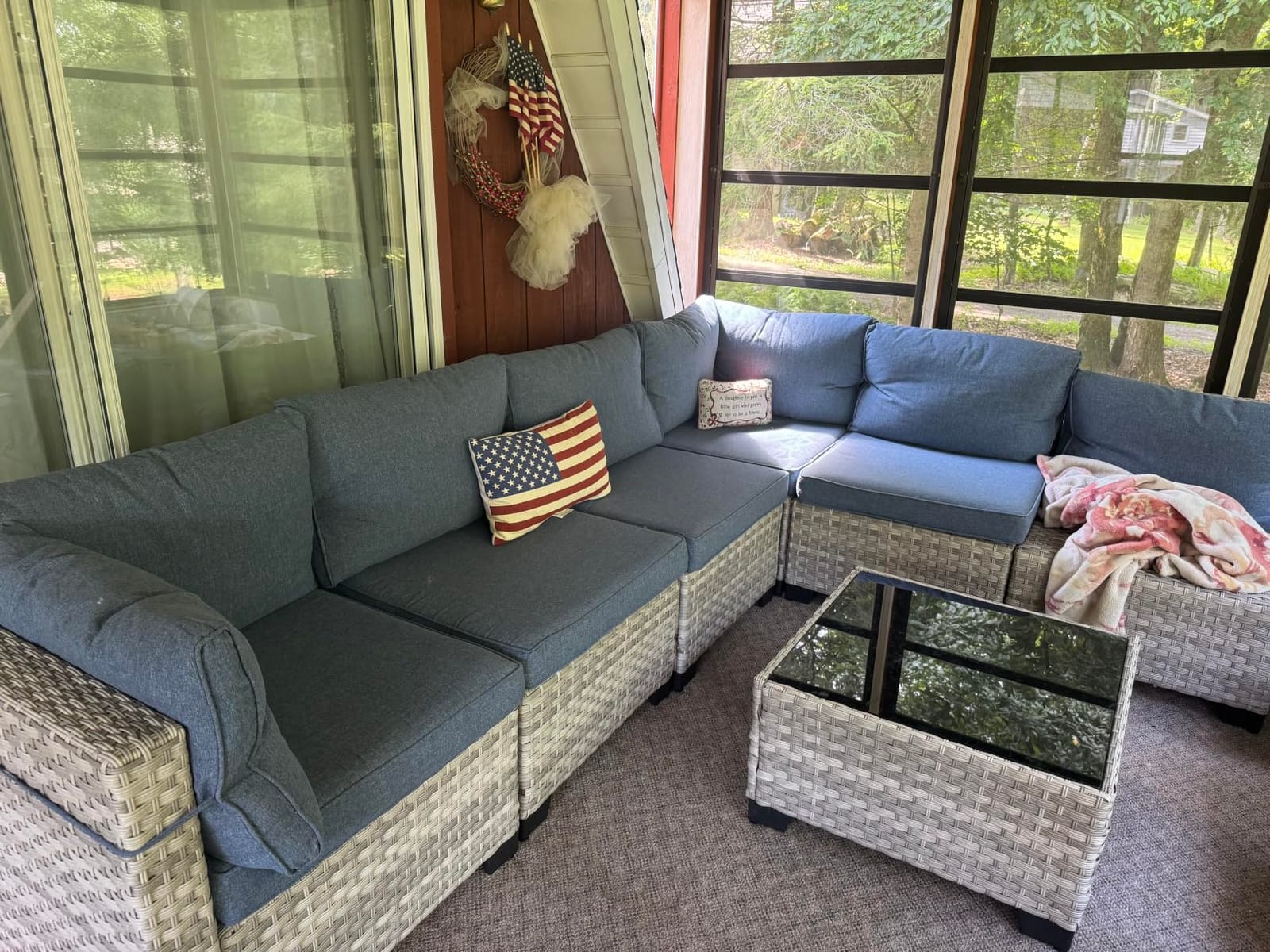 6-Seat Modular Patio Furniture Set - Outdoor Wicker Sectional Sofa with Thick 4