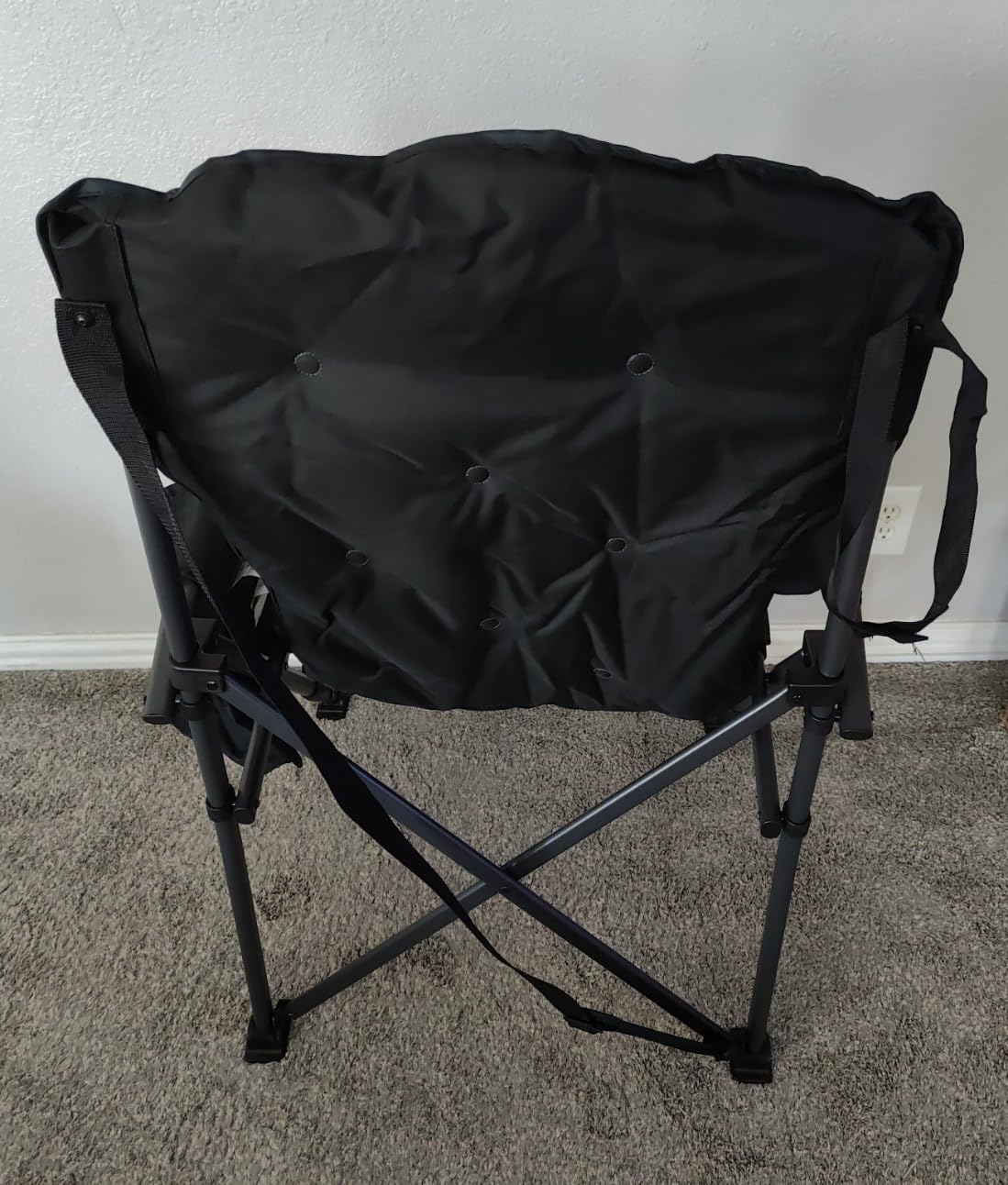 TIMBER RIDGE Padded Oversized Folding Camping Chair, 500lbs, Black | High Back, Heavy Duty for Adults, Cup Holder, Side Pocket Cooler Bag customer photo 2