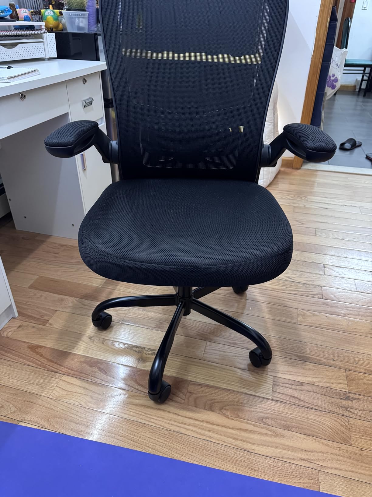 Leather Office Chair, Upgraded PU Computer Desk Chairs with Double-Layer Seat Cushion and Neckrest, 360°Swivel, Ergonomic Small Gaming Chair with Wheels and Adjustable Armrests for Short People, Grey customer photo 2