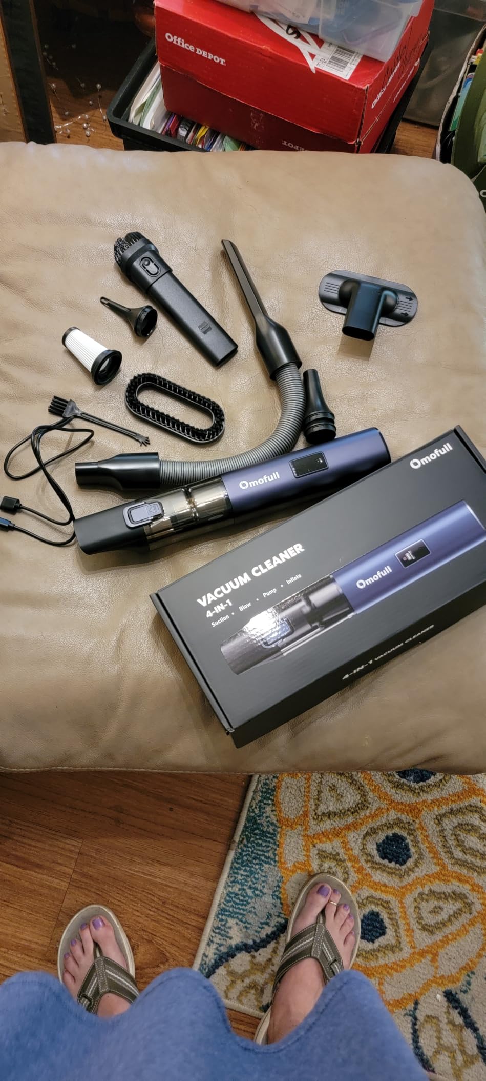 Car Vacuum Portable Cordless, 19500Pa 4-in-1 Handheld Vacuum Cordless Vacuum Cleaner&Air Duster with Multi-Nozzles, 140W Hand Cordless Rechargeable Vacuum Cleaners for Car, Home, Office, Pet customer photo 1