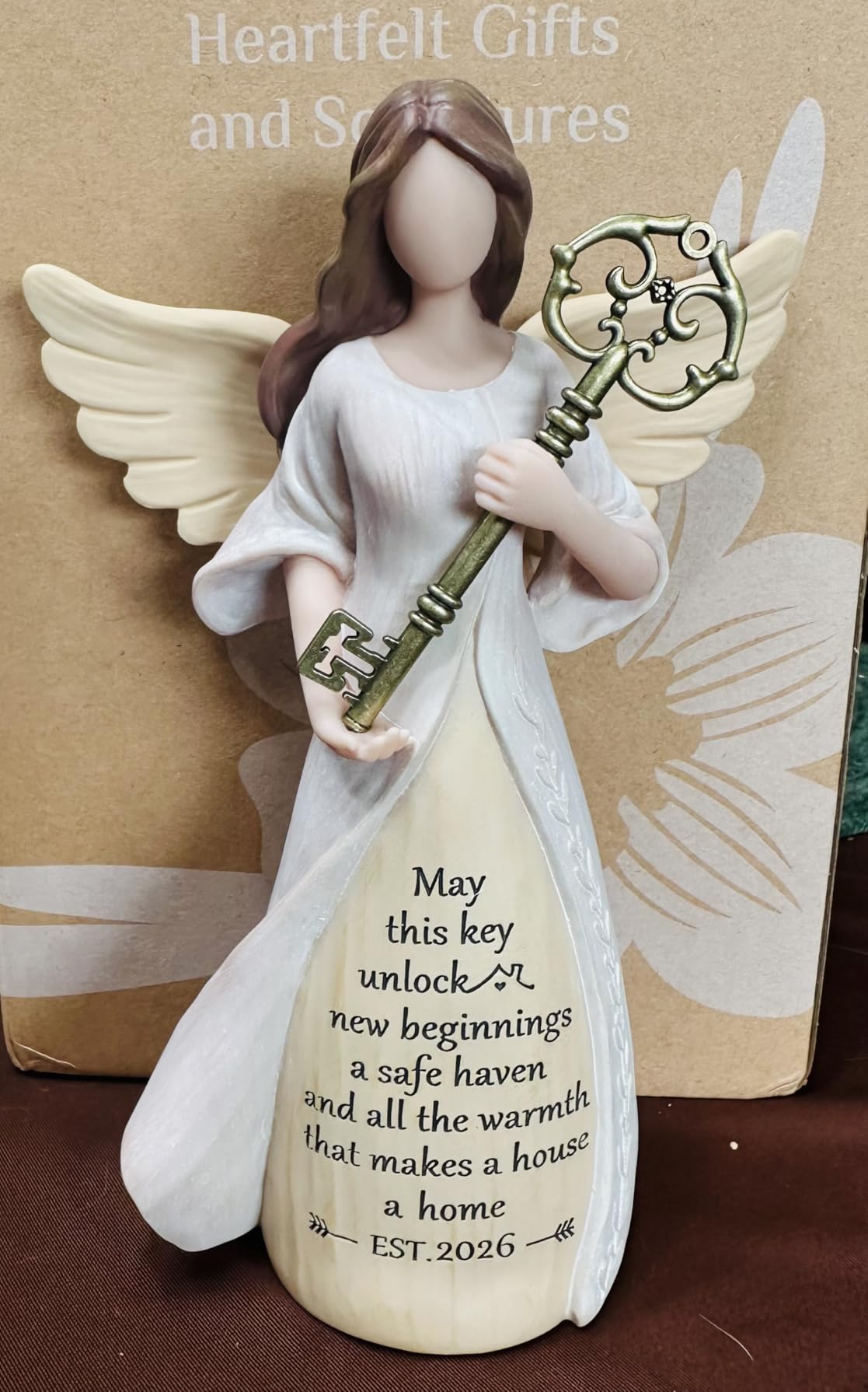 Storieme Housewarming Angel Figurine, House Warming Gifts New Home | Handmade resin with gift-ready package, perfect entryway table decor symbolizing new beginnings for homeowner women friend customer photo 1