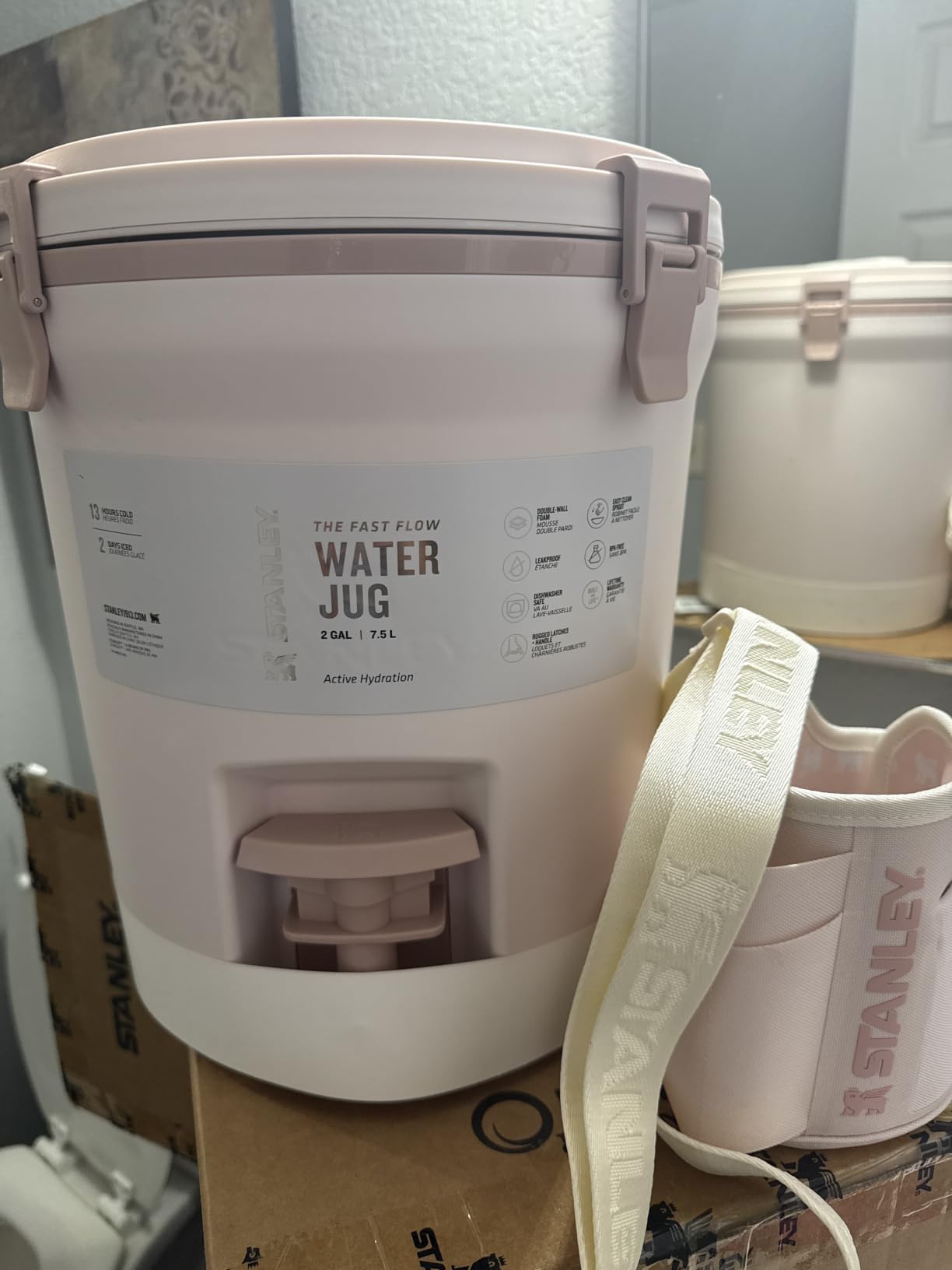 Stanley Adventure Fast Flow Water Jug | Leakproof Ice Water Dispenser | Insulated Beverage Cooler | Easy Pour Spigot and Latched Foam Lid | BPA-Free customer photo 1