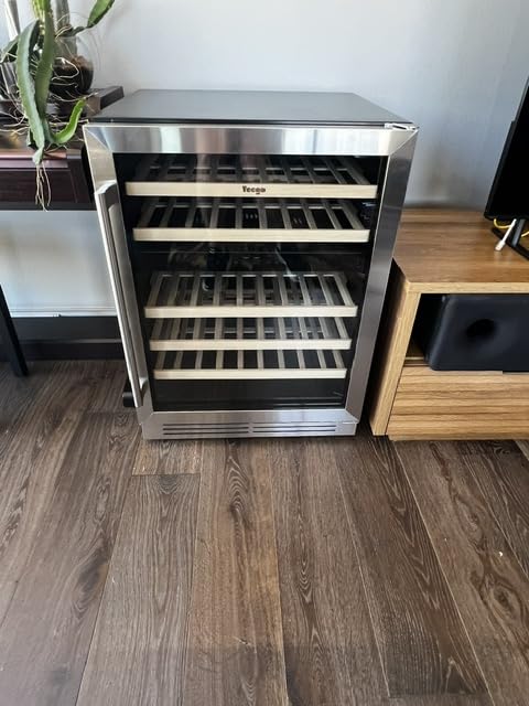 Yeego 24 Inch Dual Zone Wine Fridge with 52 Bottle | Built-In or Freestanding Wine Cooler Refrigerator with Glass Door | 40-65F, Adjustable Shelves for Home Bar Kitchen Office customer photo 1