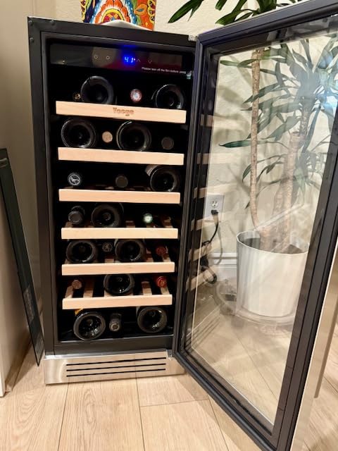 Yeego 24 Inch Dual Zone Wine Fridge with 52 Bottle | Built-In or Freestanding Wine Cooler Refrigerator with Glass Door | 40-65F, Adjustable Shelves for Home Bar Kitchen Office customer photo 2