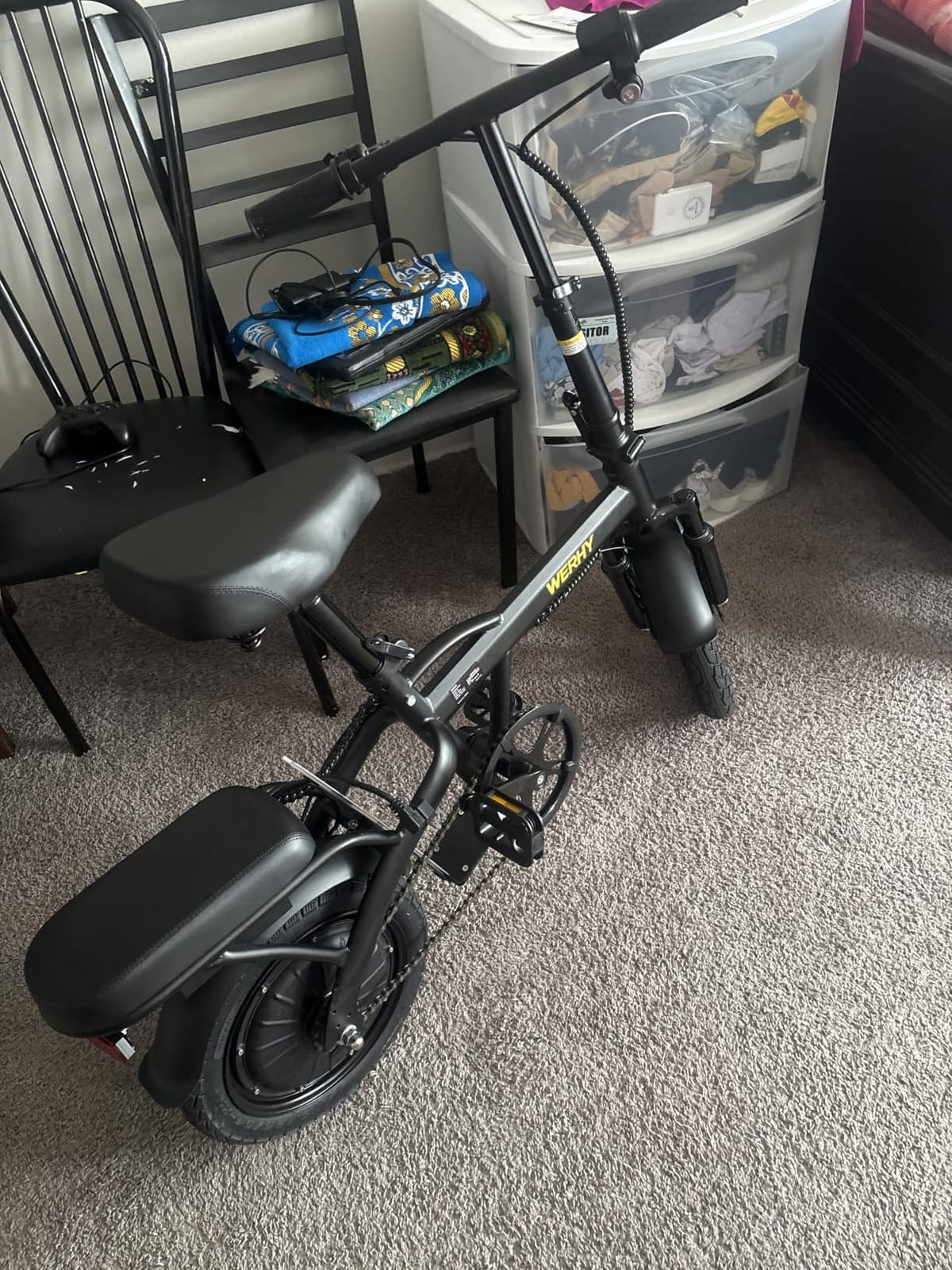 WERHY Electric Bike for Adults, 500W Motor, 20 MPH Max Speed Folding Ebike, 14
