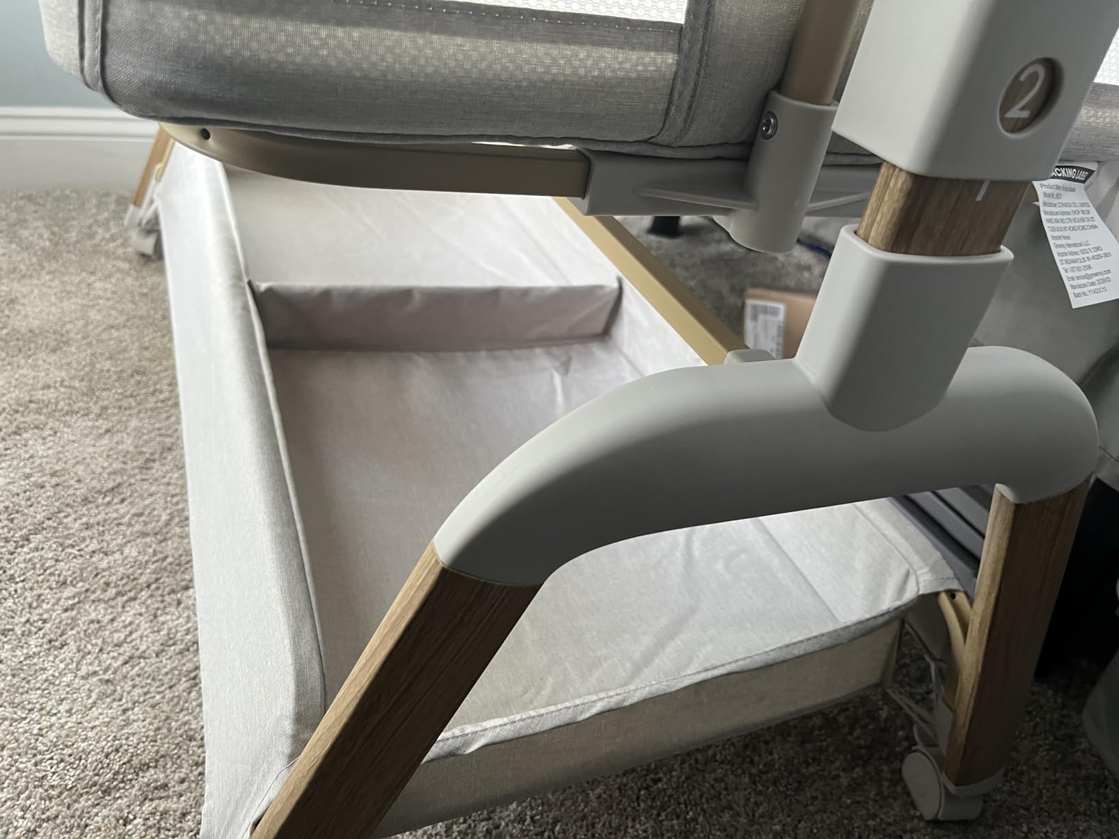 GROWNSY 5-in-1 Baby Bassinet Bedside Sleeper with Gentle Rocking Mode Beige | 6 Adjustable Heights, Full Breathable Mesh, Convertible to Portable Crib, Bassinets with Mattress & Wheels, Beige customer photo 1