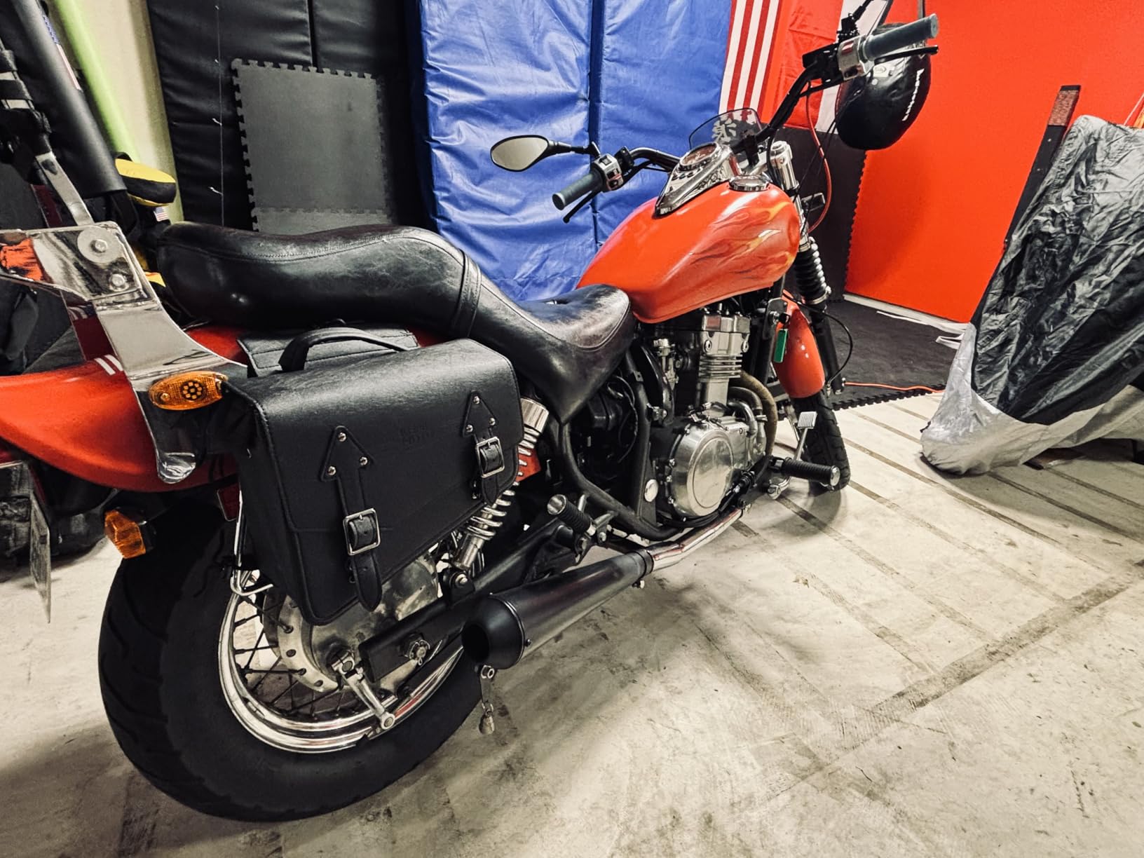 KEMIMOTO Motorcycle Saddlebags PU Leather Side Bags | Compatible with Sportster 883 1200 Softail Low Rider S Cruiser Dyna V-star Shadow Vulcan Rebel (20L) customer photo 1