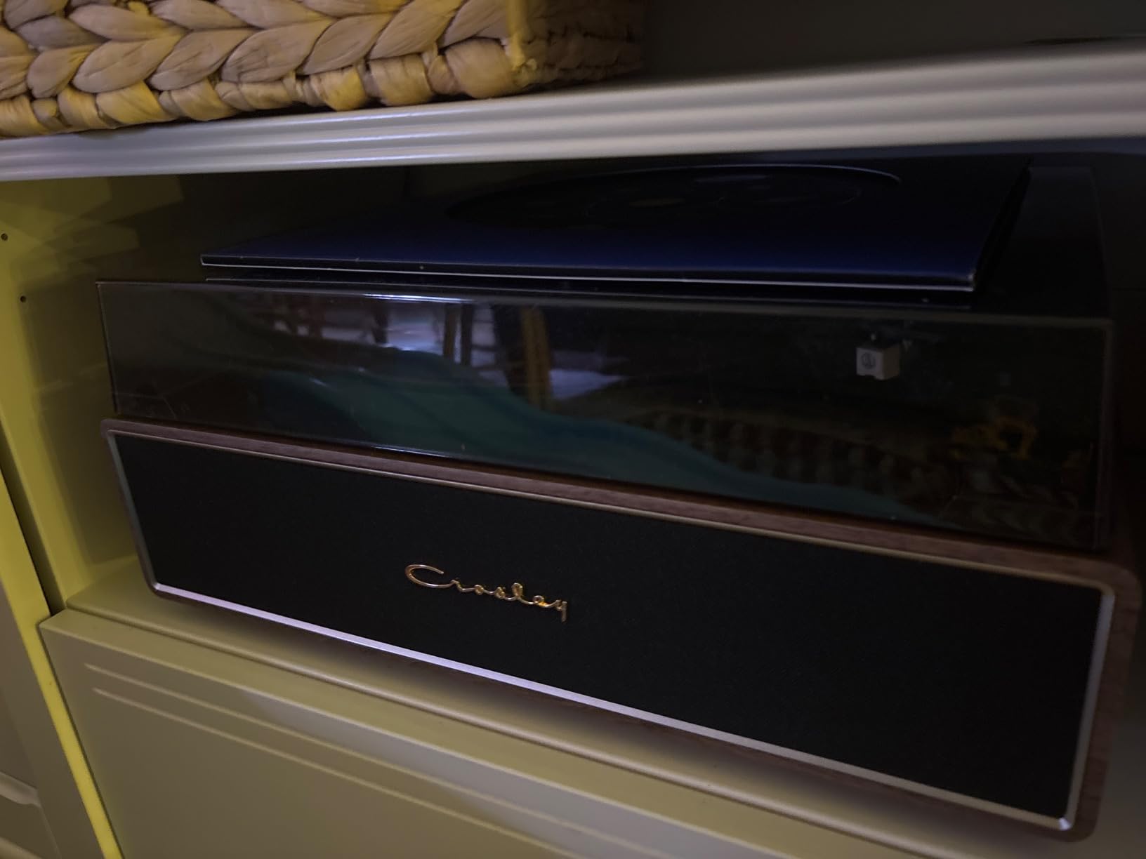 Crosley CR6046A-NASL Stave Record Player, Natural | 2-Speed Turntable, Bass/Treble Control, Carbon Fiber Tonearm, Adjustable Counterweight, ATN3600L Audio-Technica Cartridge customer photo 1