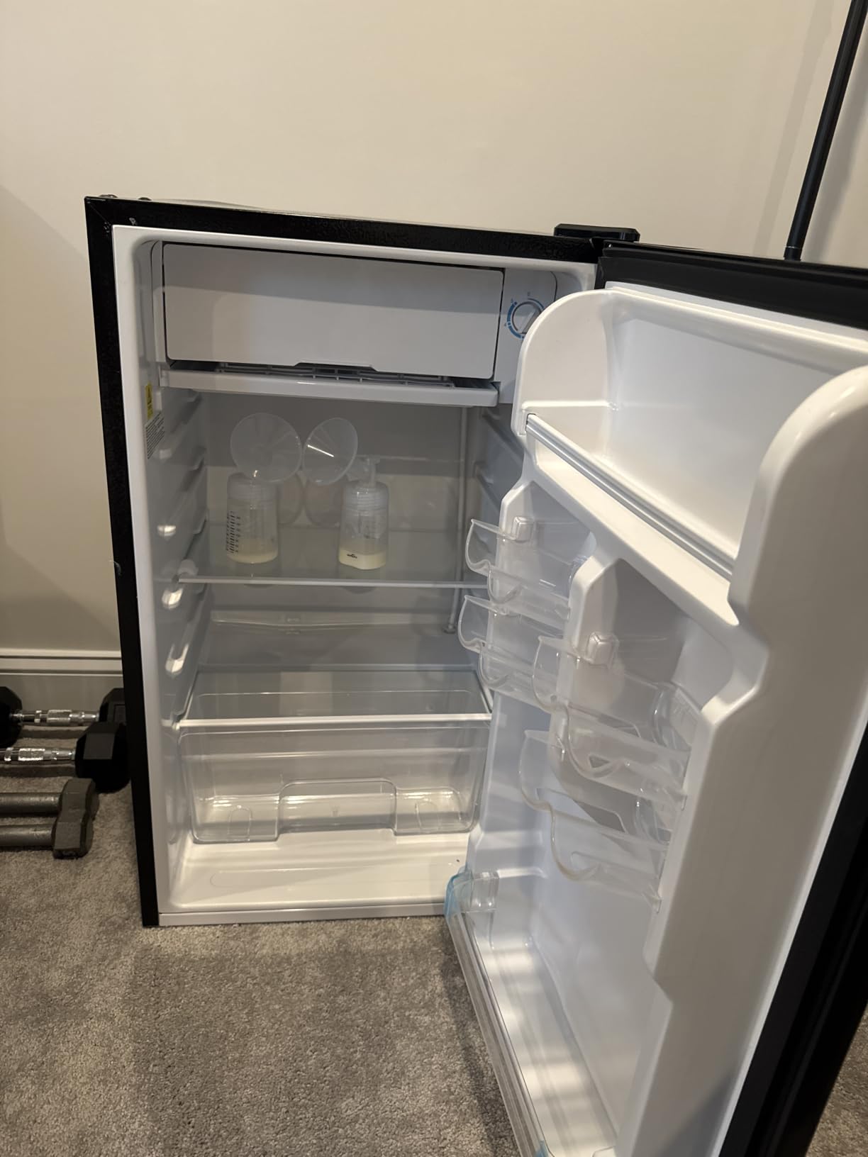 3.2 Cu Ft Mini Fridge with Freezer, Single Door Upright Freezer | Energy Efficient, Large Capacity, Reversible Door, ETL Certified, Small Refrigerator for Bedroom, Office & Dorm, Black customer photo 1