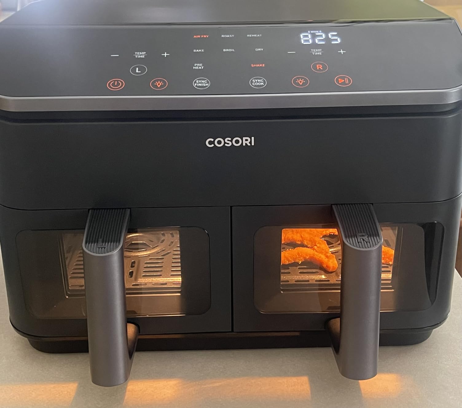 Cosori TWINFRY 9 QT Double Air Fryer, Removable Divider, PFAS-Free Ceramic | Dual 4.5Qt & Full 9Qt, Two Ways to Cook, 6-in-1, Independent Cooking, Match&Sync, Dishwasher-Safe, Countertop Friendly customer photo 2