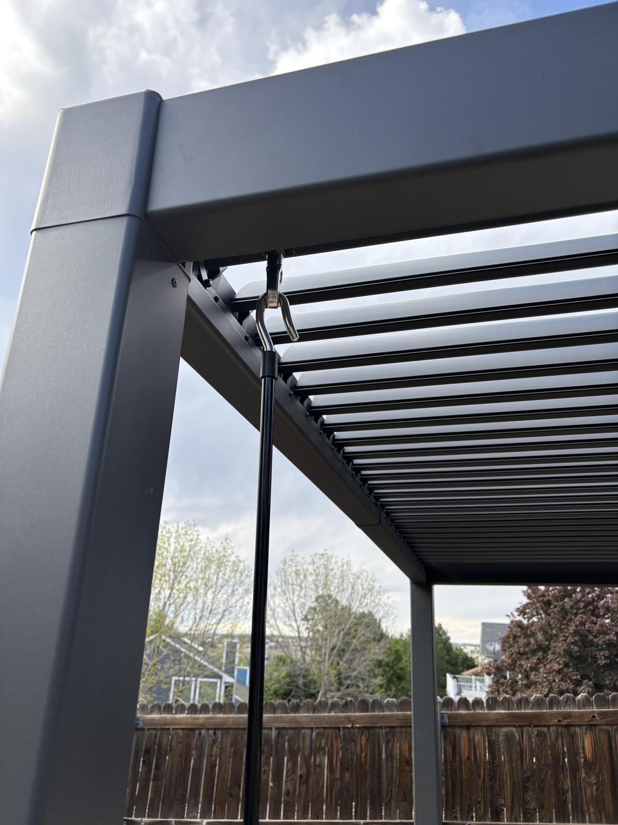 PURPLE LEAF Louvered Pergola 8' x 12' Aluminum Pergola w/Independent Roof | 70 mph for stability, Reinforced beams add strength, Hidden drainage keeps dry, Independent louvers customize shade customer photo 1